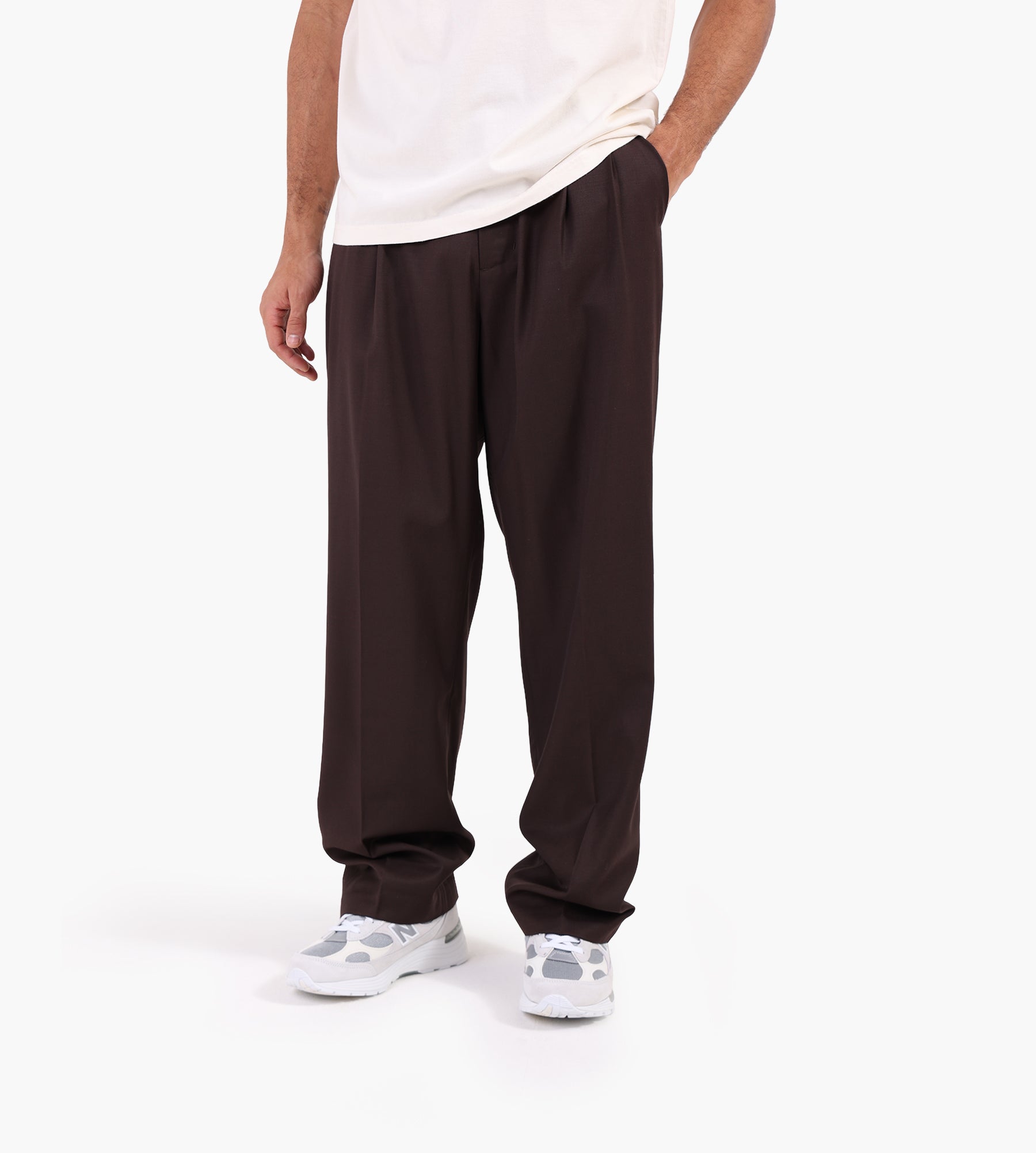 Ange Projects Pleated Pantalon Brown