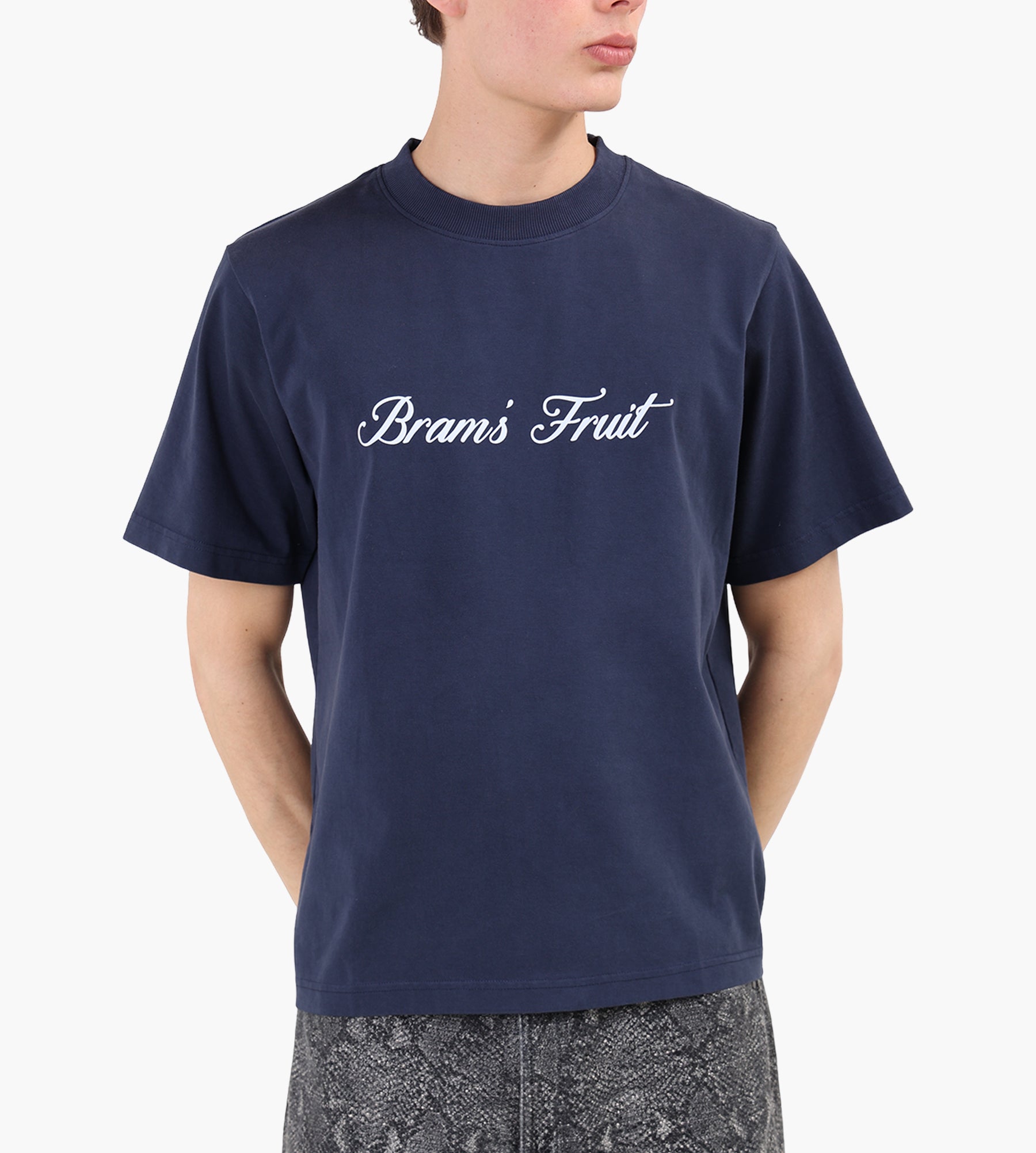 Bram's Fruit Script Logo T-shirt Navy
