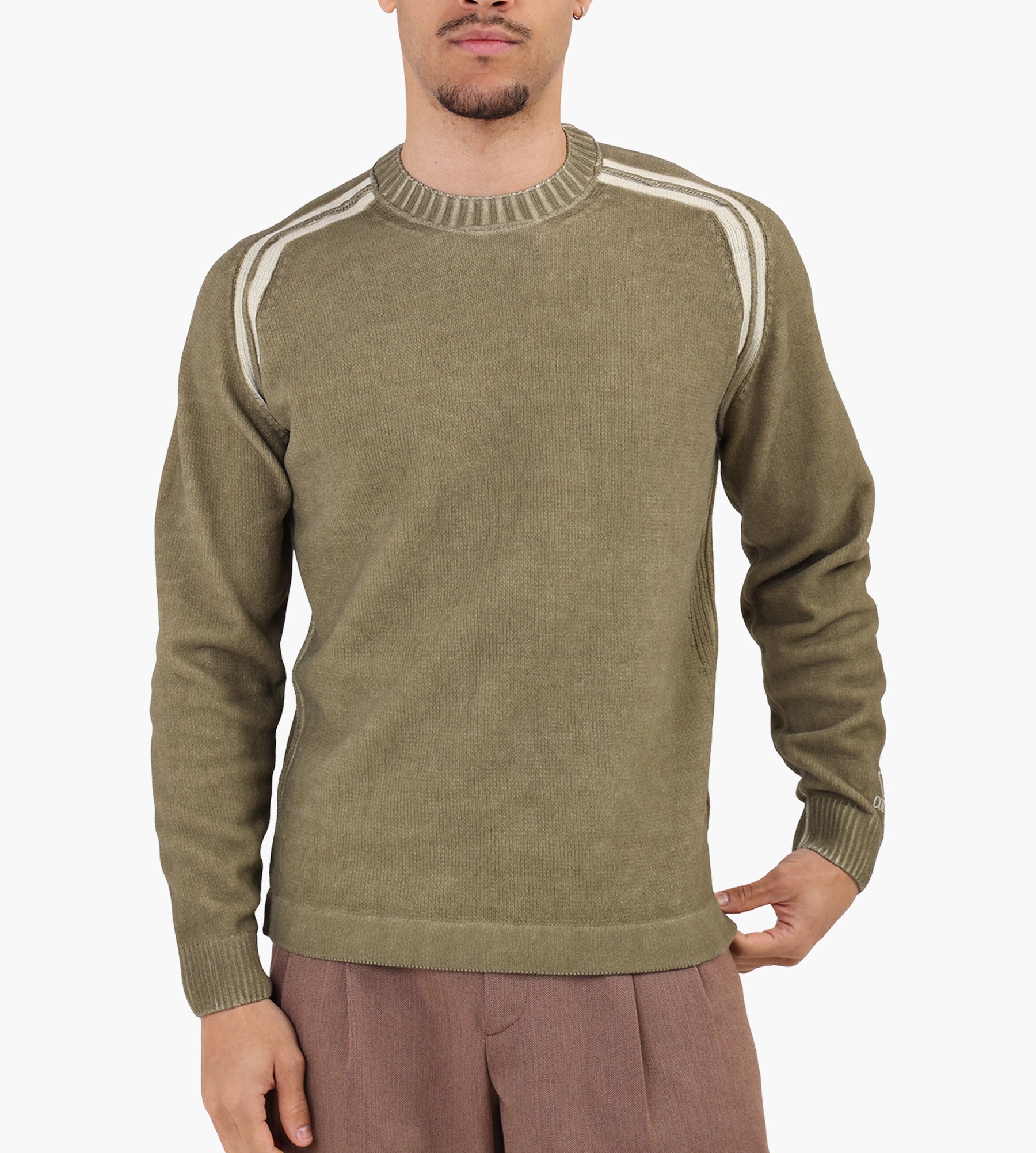 C.P. Company Cotton Chenille Double Dyed Crewneck Dried Herb