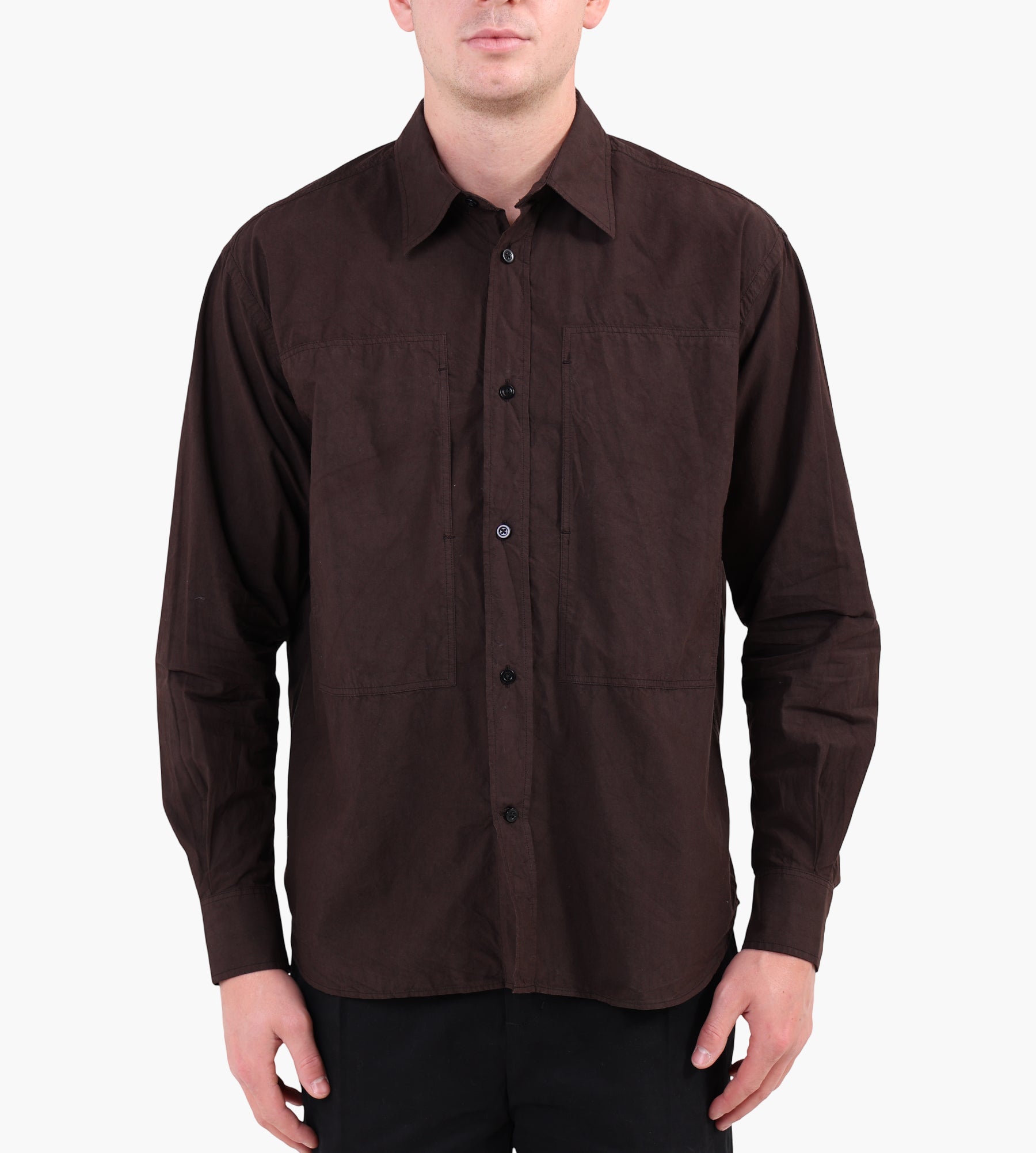 Norse Projects Ole Fatigue Cotton Tencel Shirt Espresso