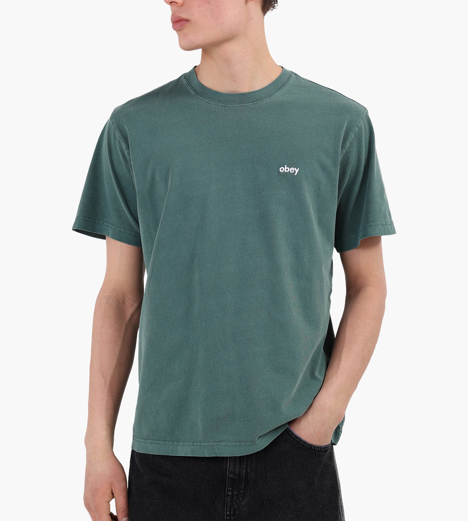 Obey Lowercase Pigment Tee Pigment Pine Needle