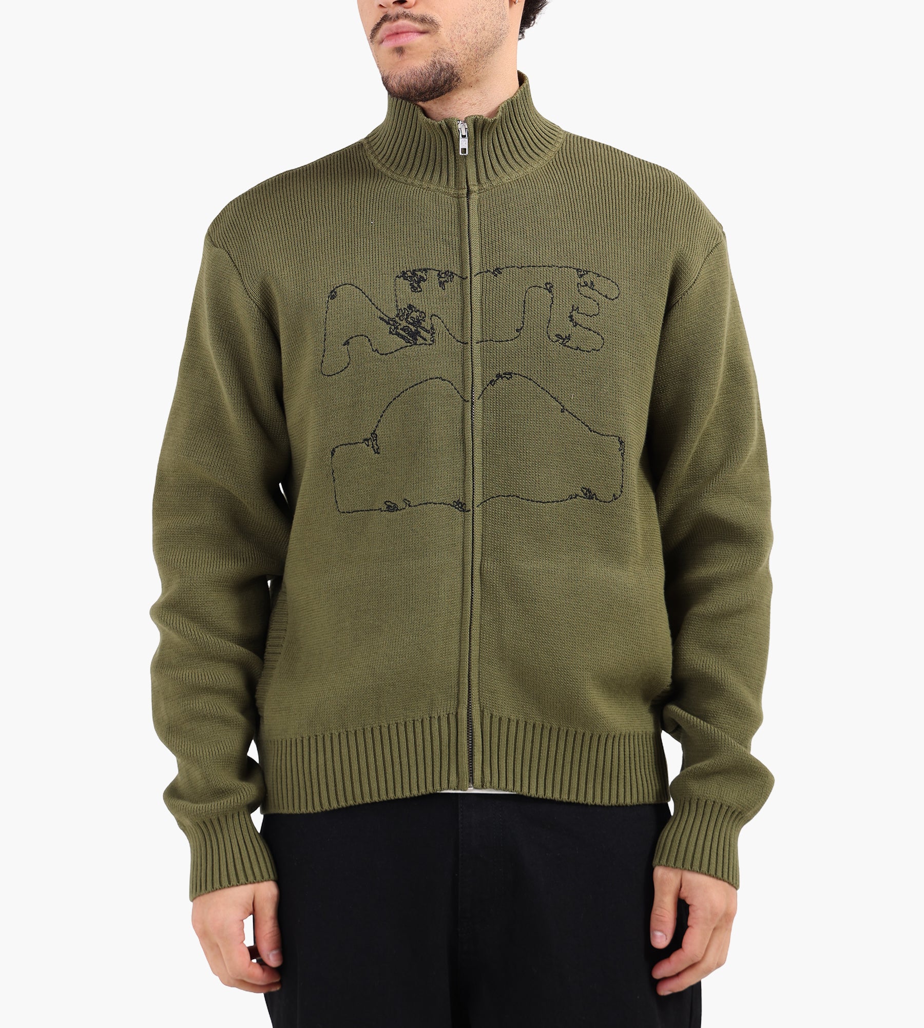 Arte Antwerp Diels Collar Cardigan Green