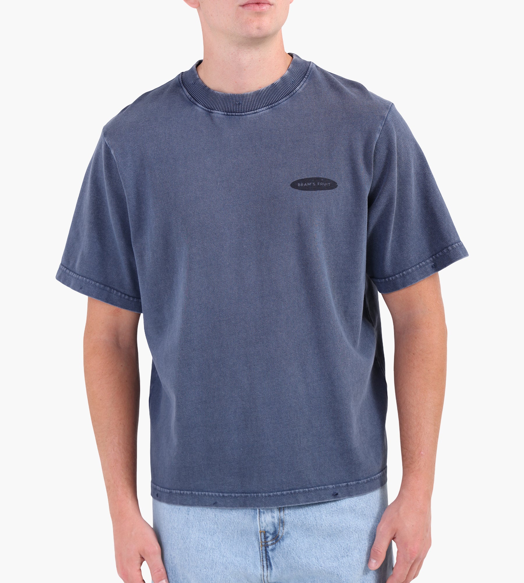 Bram's Fruit Distressed F*ck Off T-shirt Washed Midnight Blue