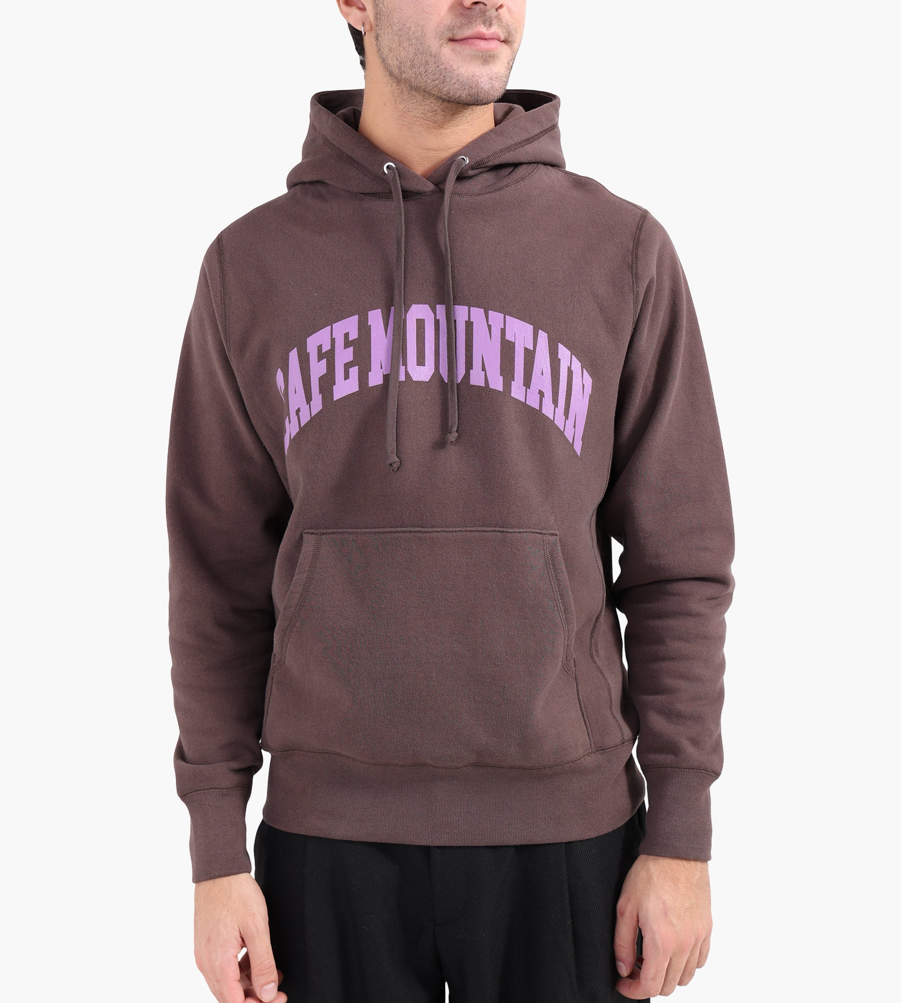 Café-Mountain College Logo Hoody Earth And Aubergine