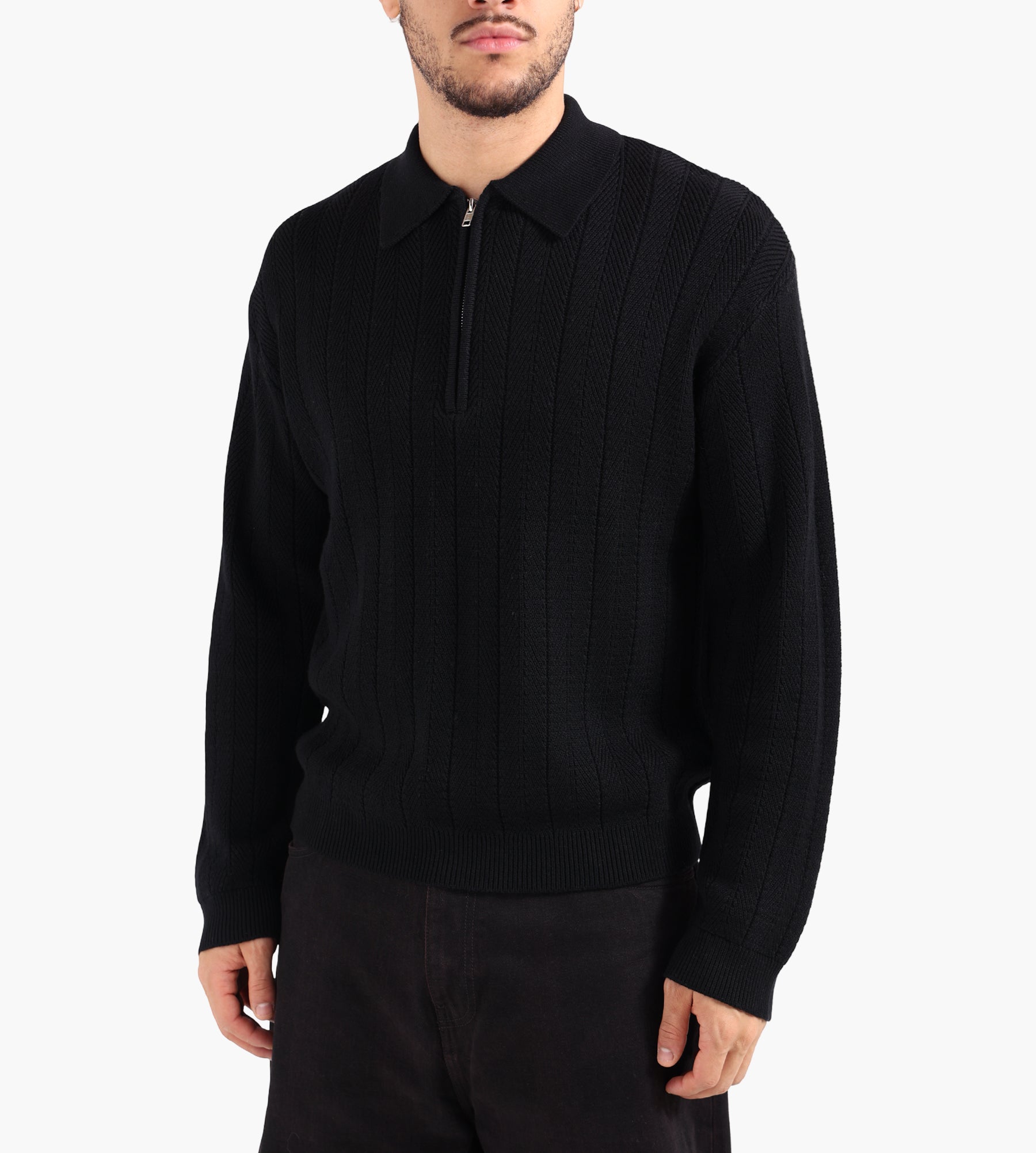 Libertine-Libertine Scent 3651 Half Zip Sweater Black