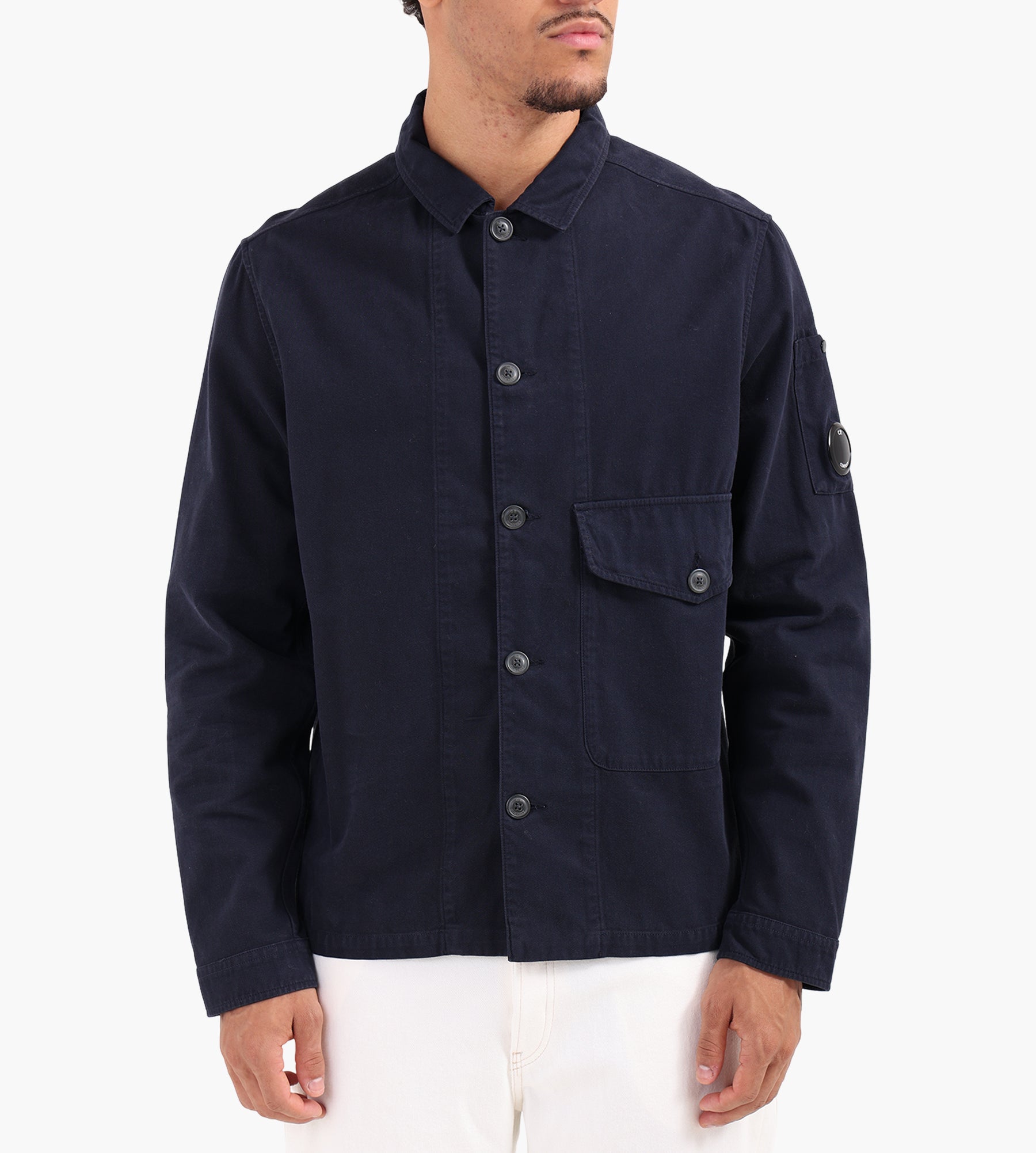 C.P. Company Overshirt In Vintage Army Structure Total Eclipse