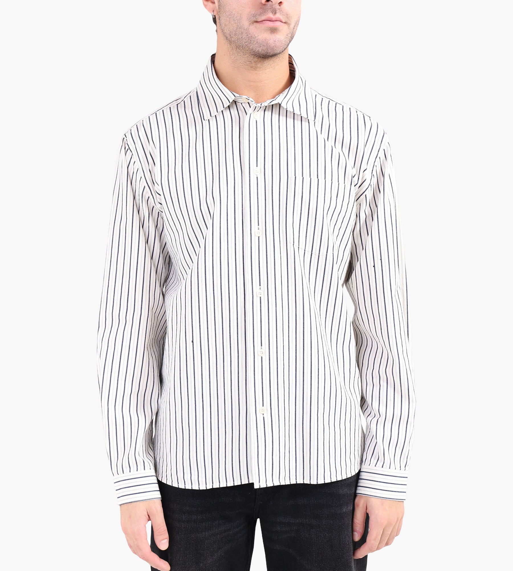 Libertine-Libertine Record 3648 Shirt Black Stripe