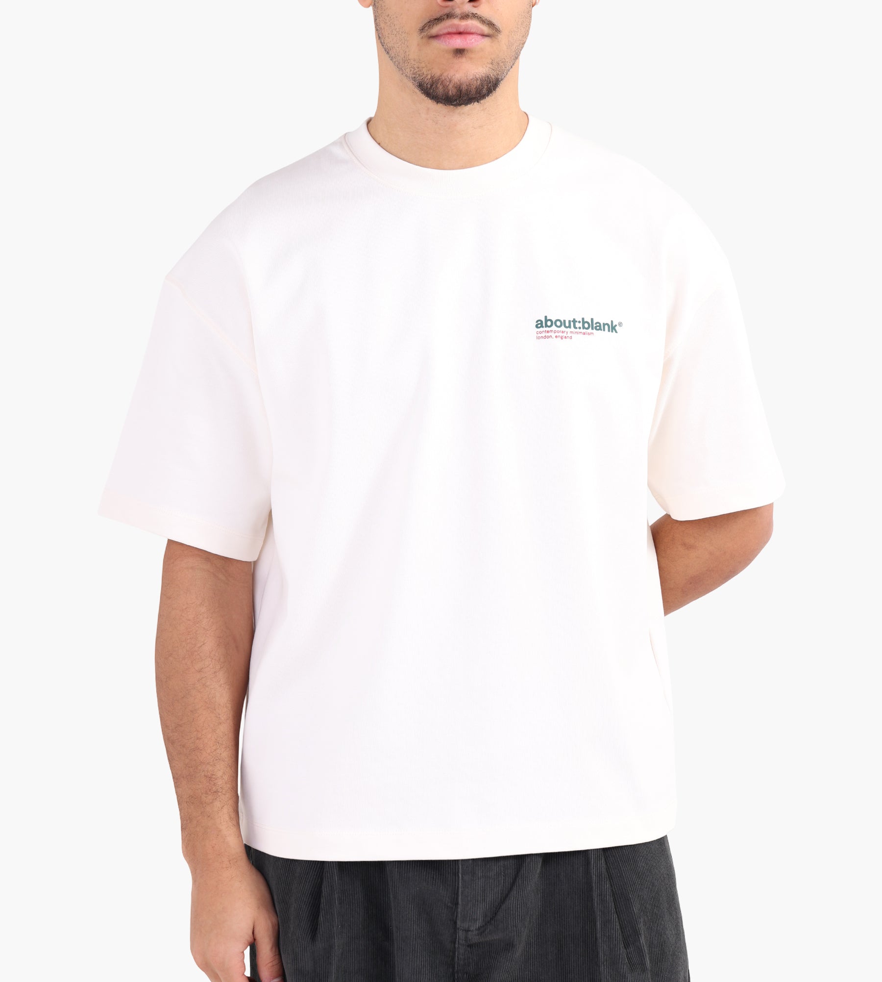 about:blank Collection T-Shirt Cotton Oat Green Red