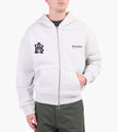 about:blank Dual Logo Zip Hoodie Cotton Grey Marl Black