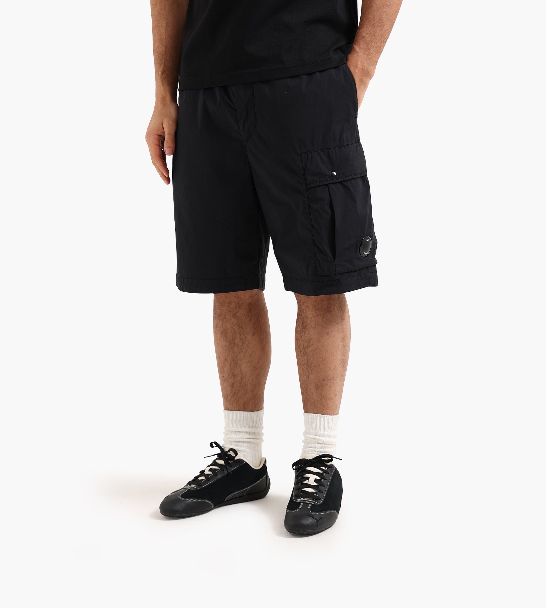 C.P. Company Bermuda Cargo In 50 Fili Stretch Black