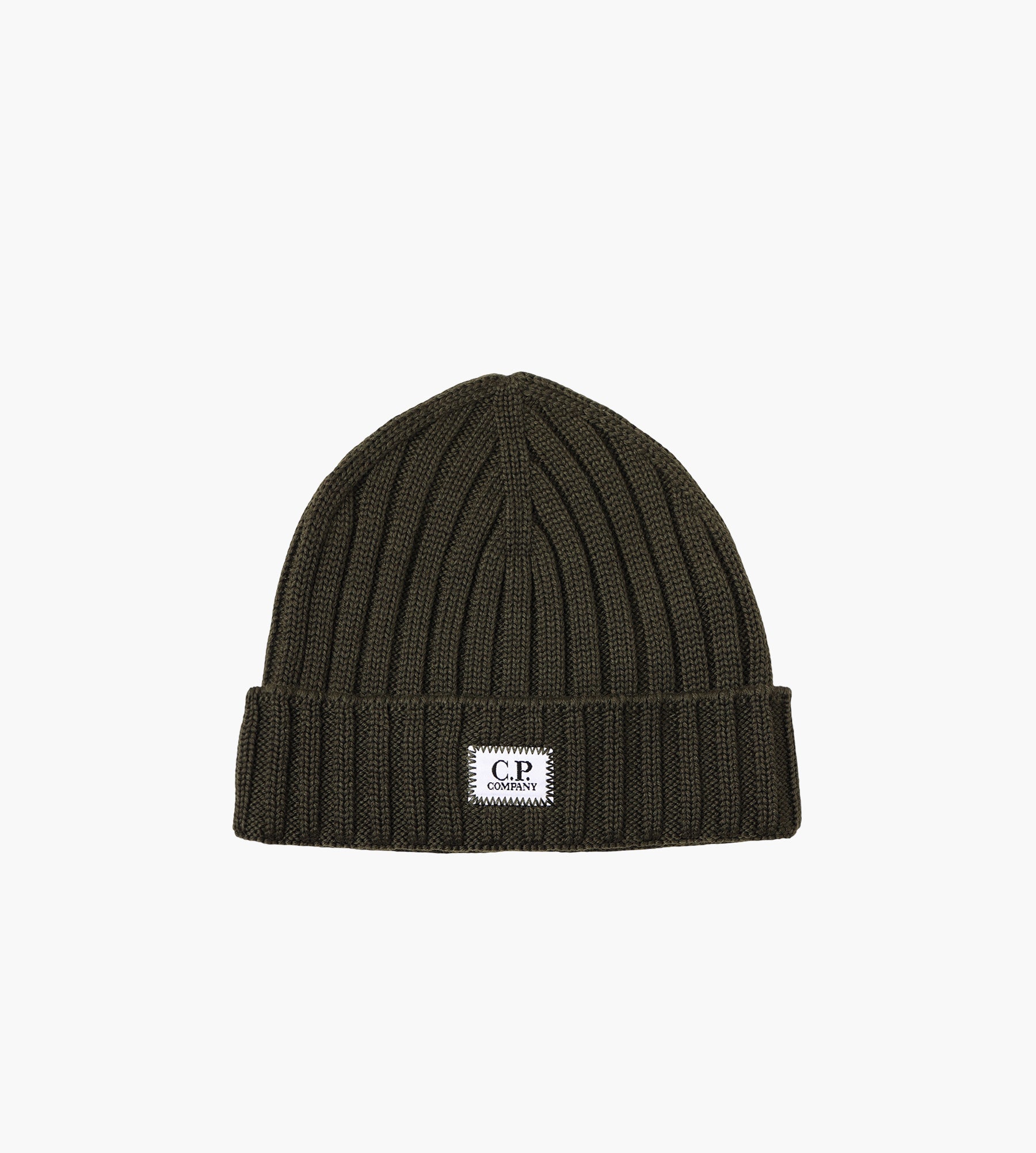 C.P. Company Accessories Knit Cap In Extrafine Merino Wool Ivy Green