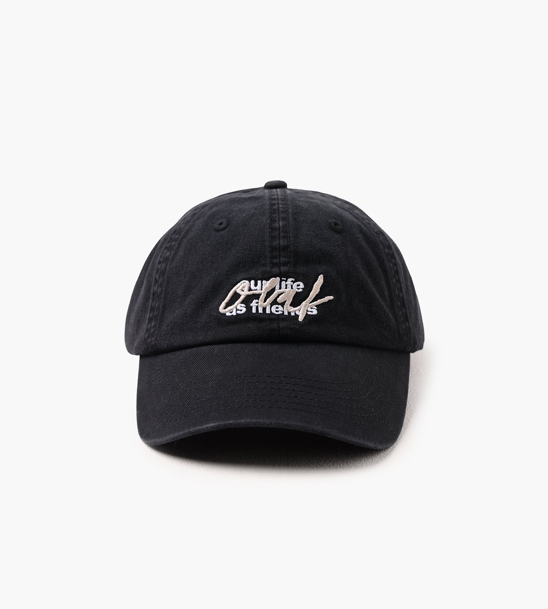 OLAF Script Logo Washed Cap Black