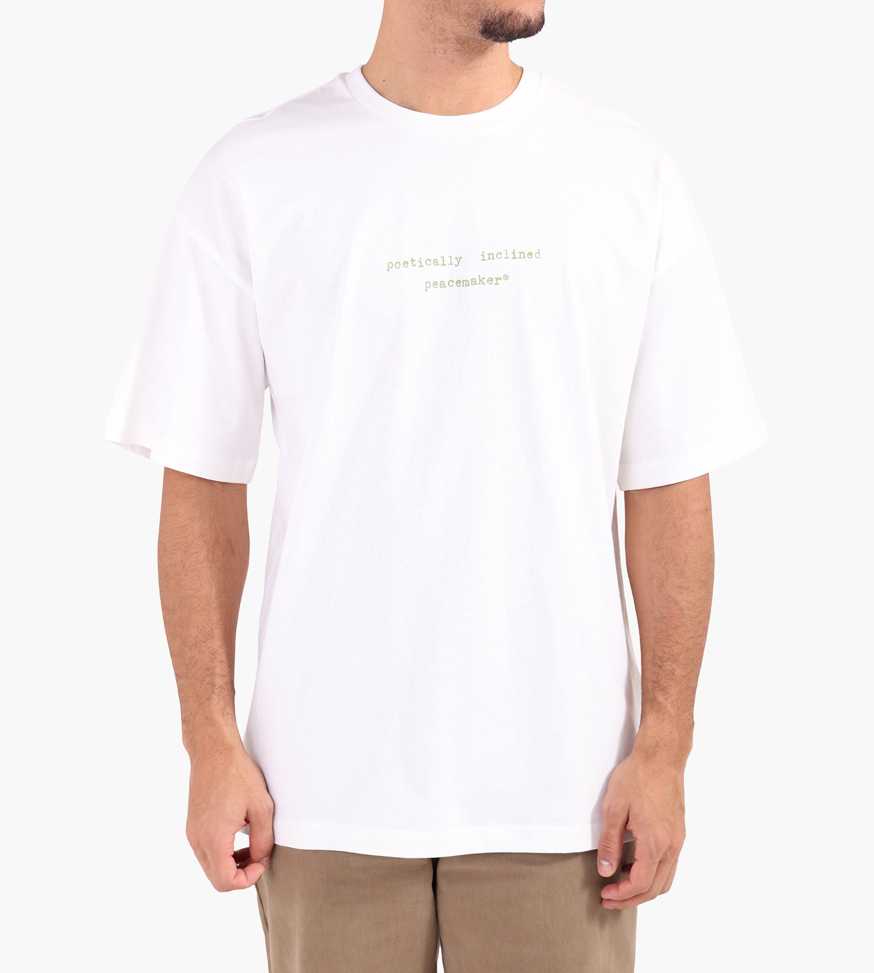 OAMC Peacemaker Loose Fit T-shirt Landart 02 Print White