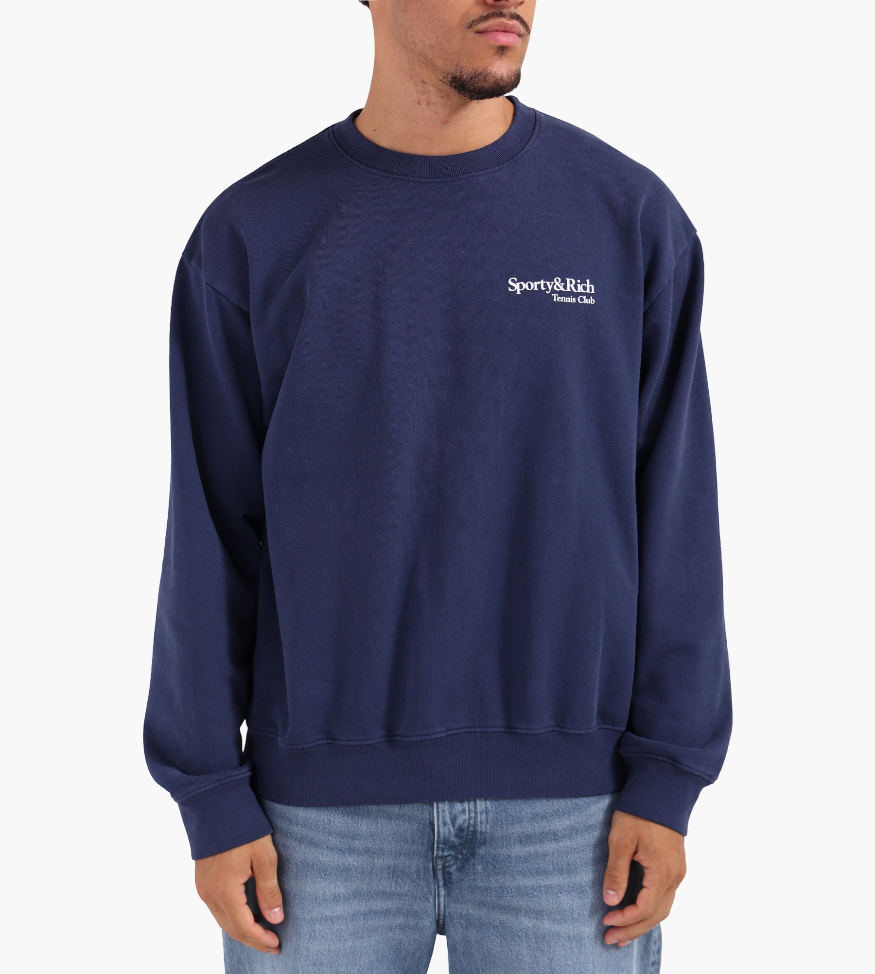 Sporty & Rich Play Tennis Crewneck Dark Navy