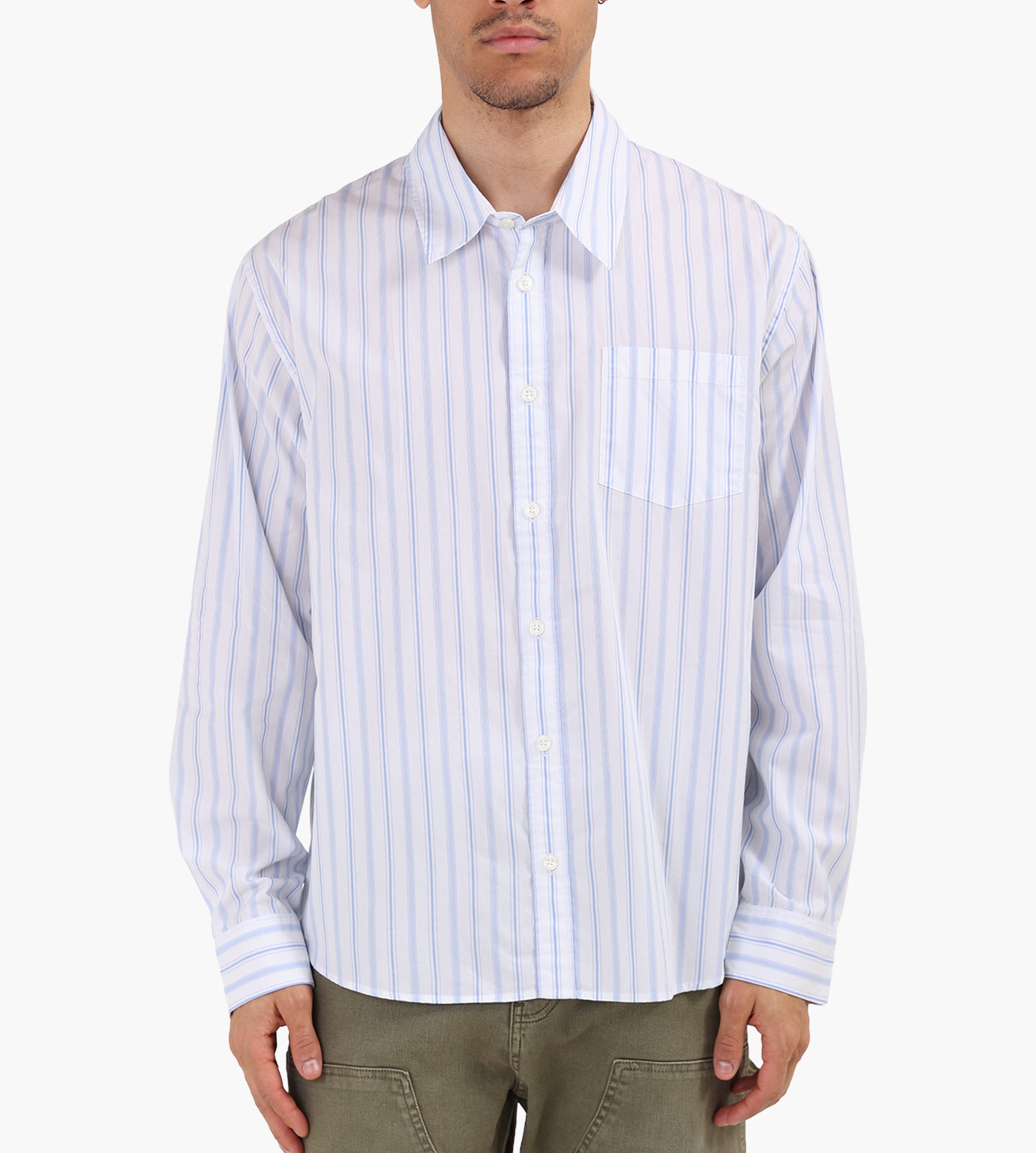 Corridor Berg Stripe Long Sleeve Shirt White