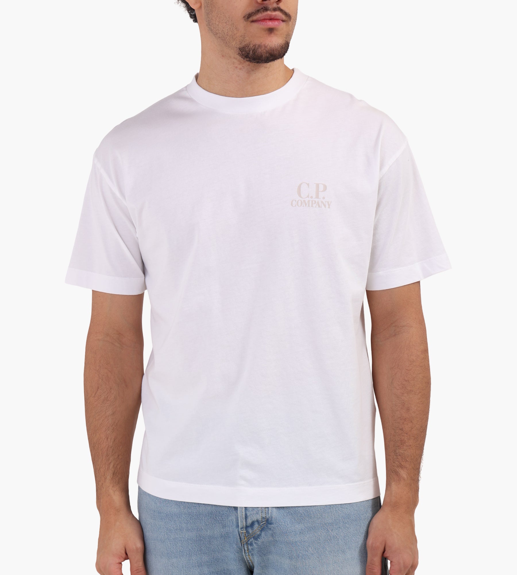 C.P. Company 30/1 Jersey Logo T-Shirt Gauze White