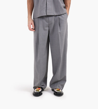New Amsterdam Surf Association Wool After Trousers Grey W Pink Pinstri