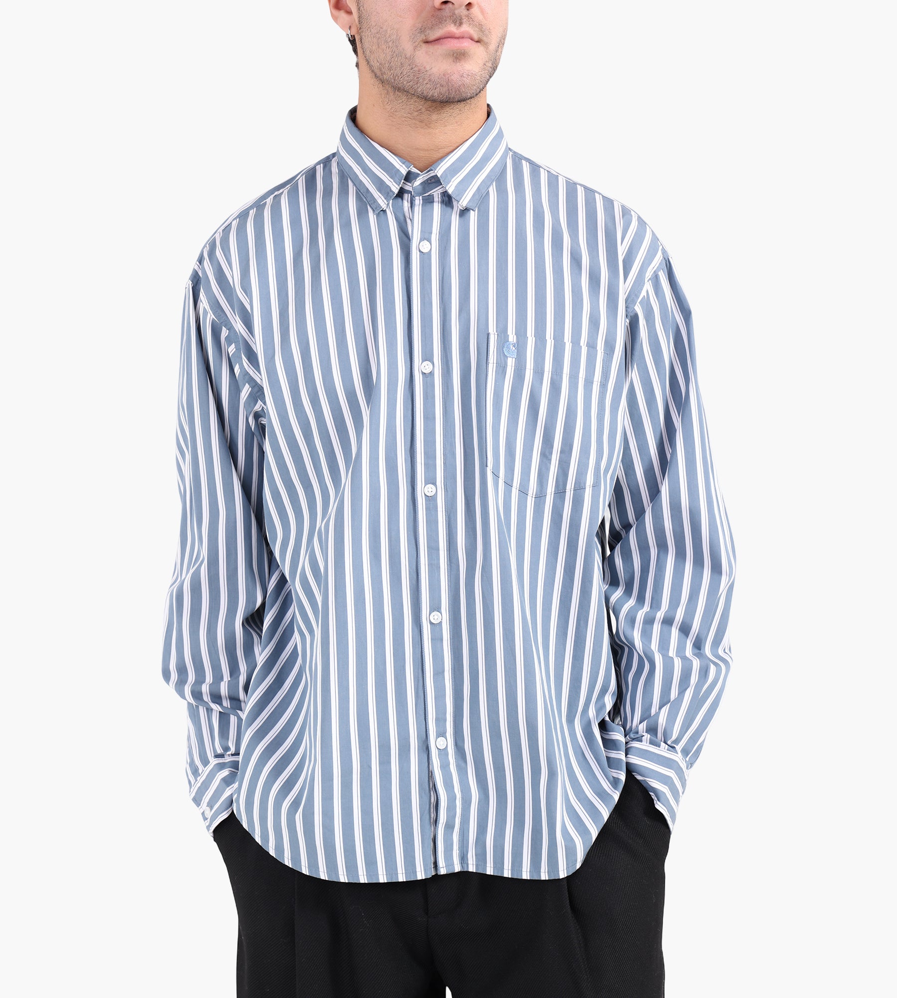 Carhartt WIP Long Sleeve Malden Shirt Malden Stripe Angelite