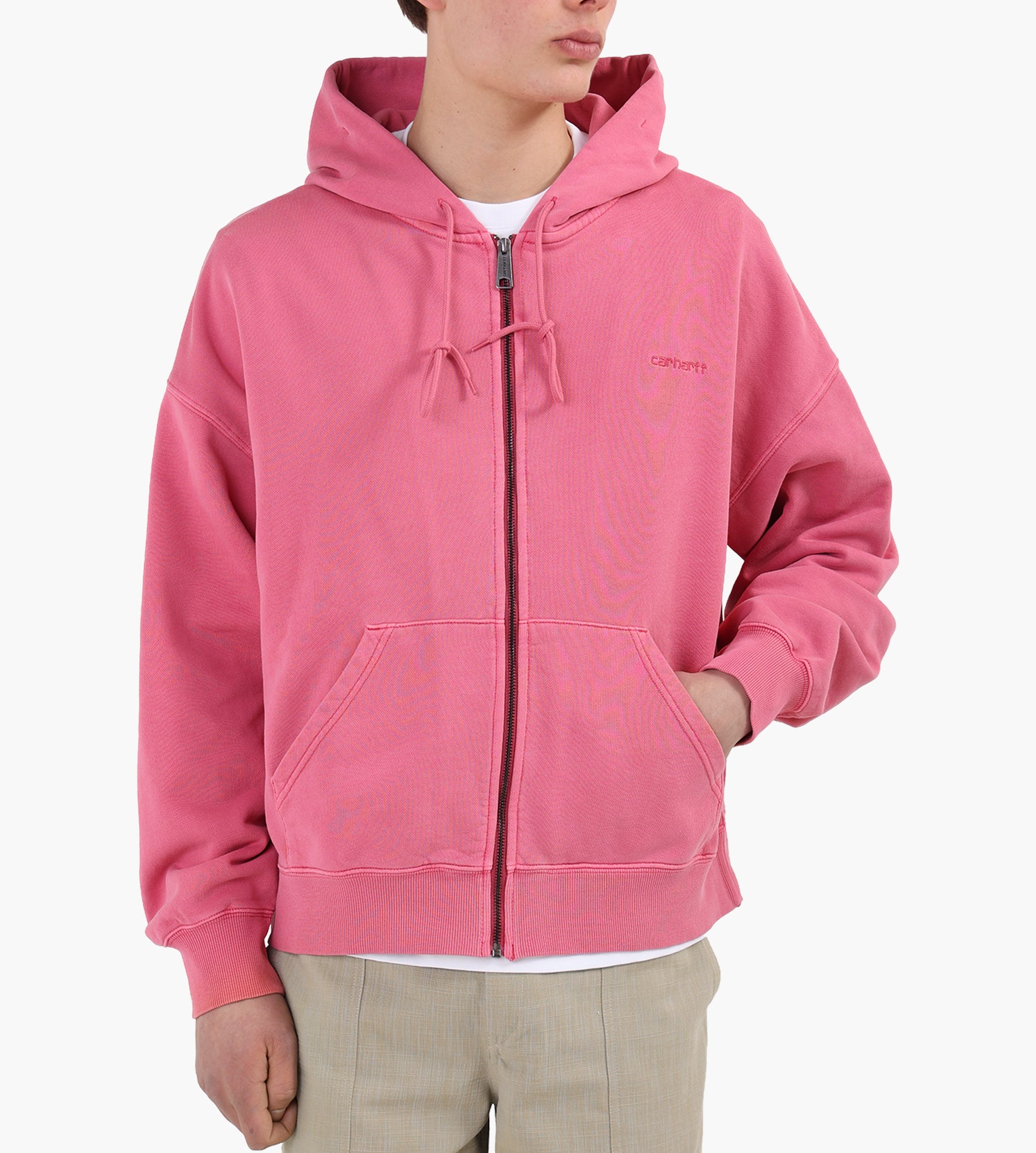 Carhartt WIP Hooded Benton Sweat Jacket Primrose Garment Dyed