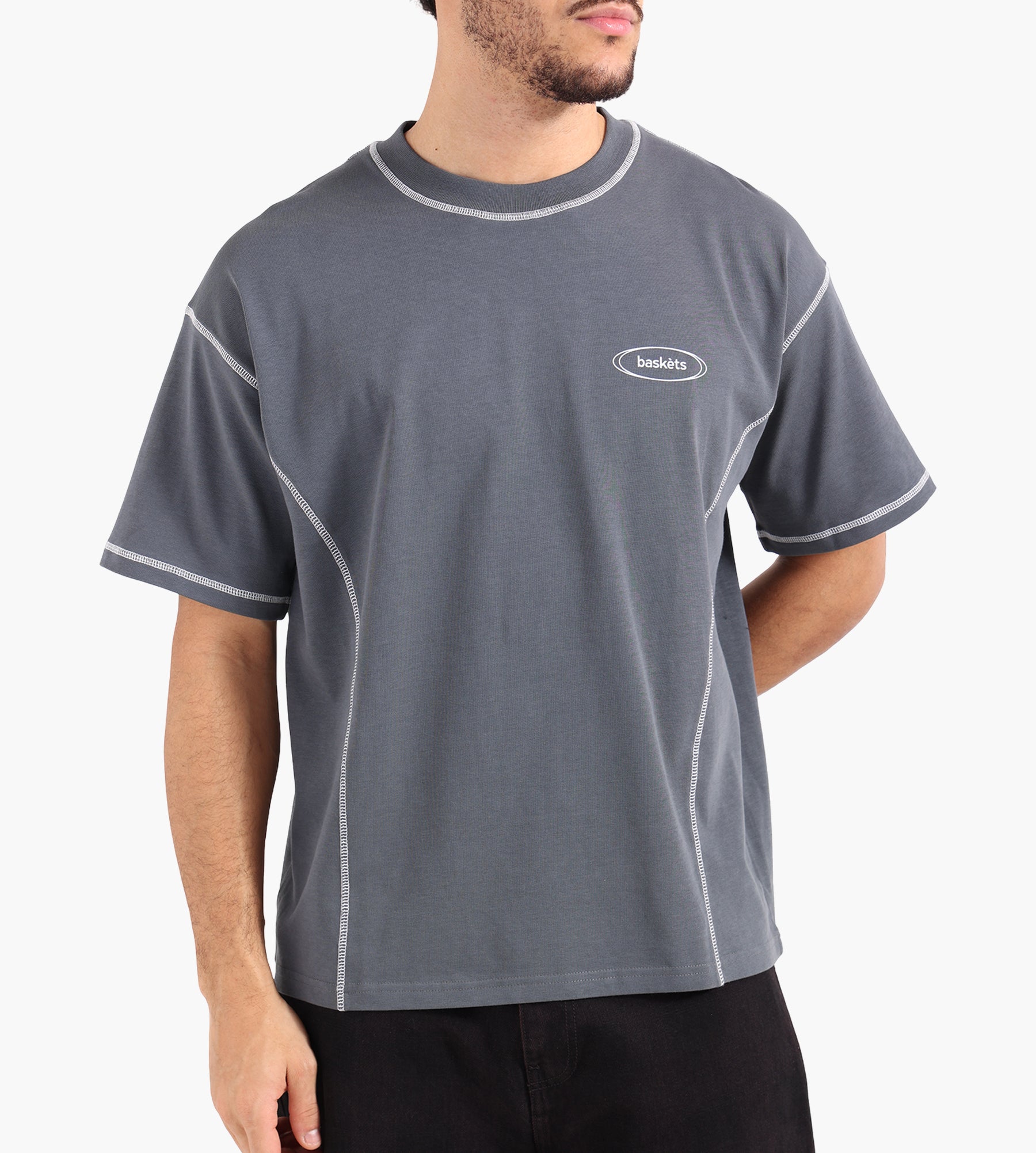 Baskèts Modern Contrast Tee Graphite