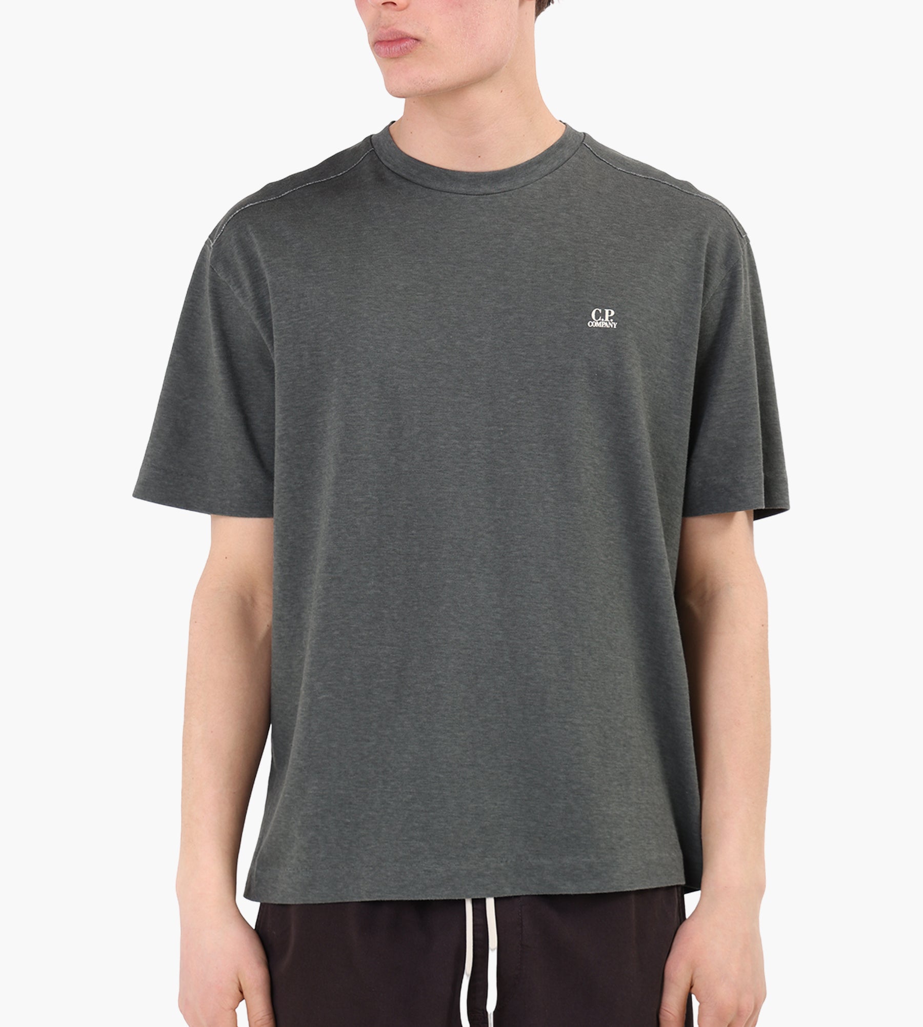 C.P. Company 20/1 Jersey Plated Logo T-Shirt Gunmetal