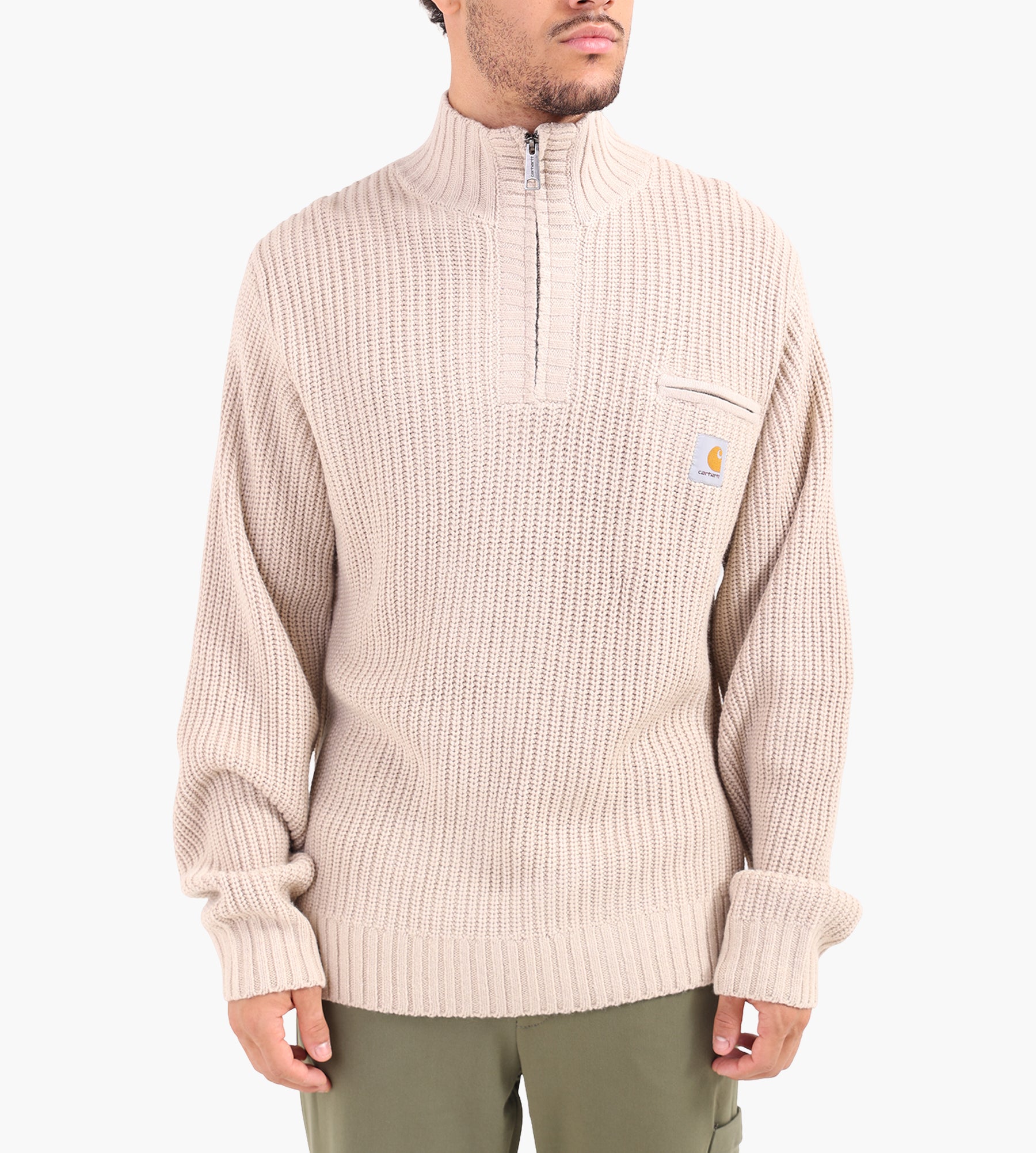Carhartt WIP Detroit Half Zip Sweaterer Fleur De Sel