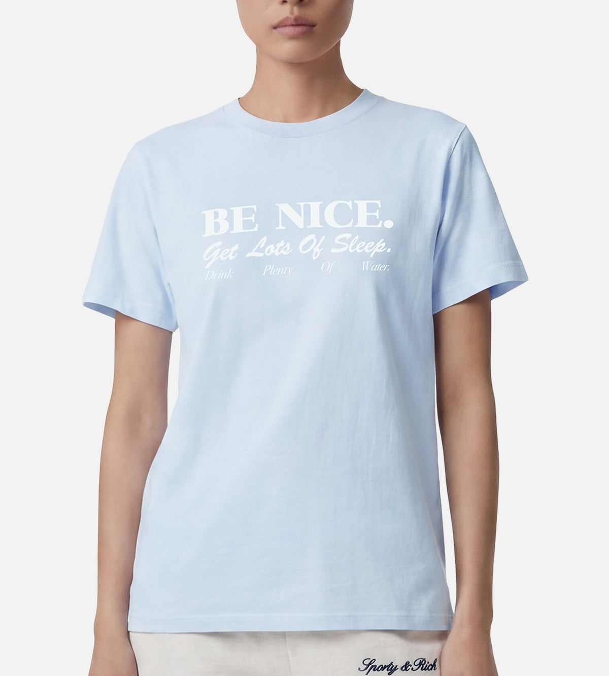 Sporty & Rich Be Nice T-Shirt Mist White