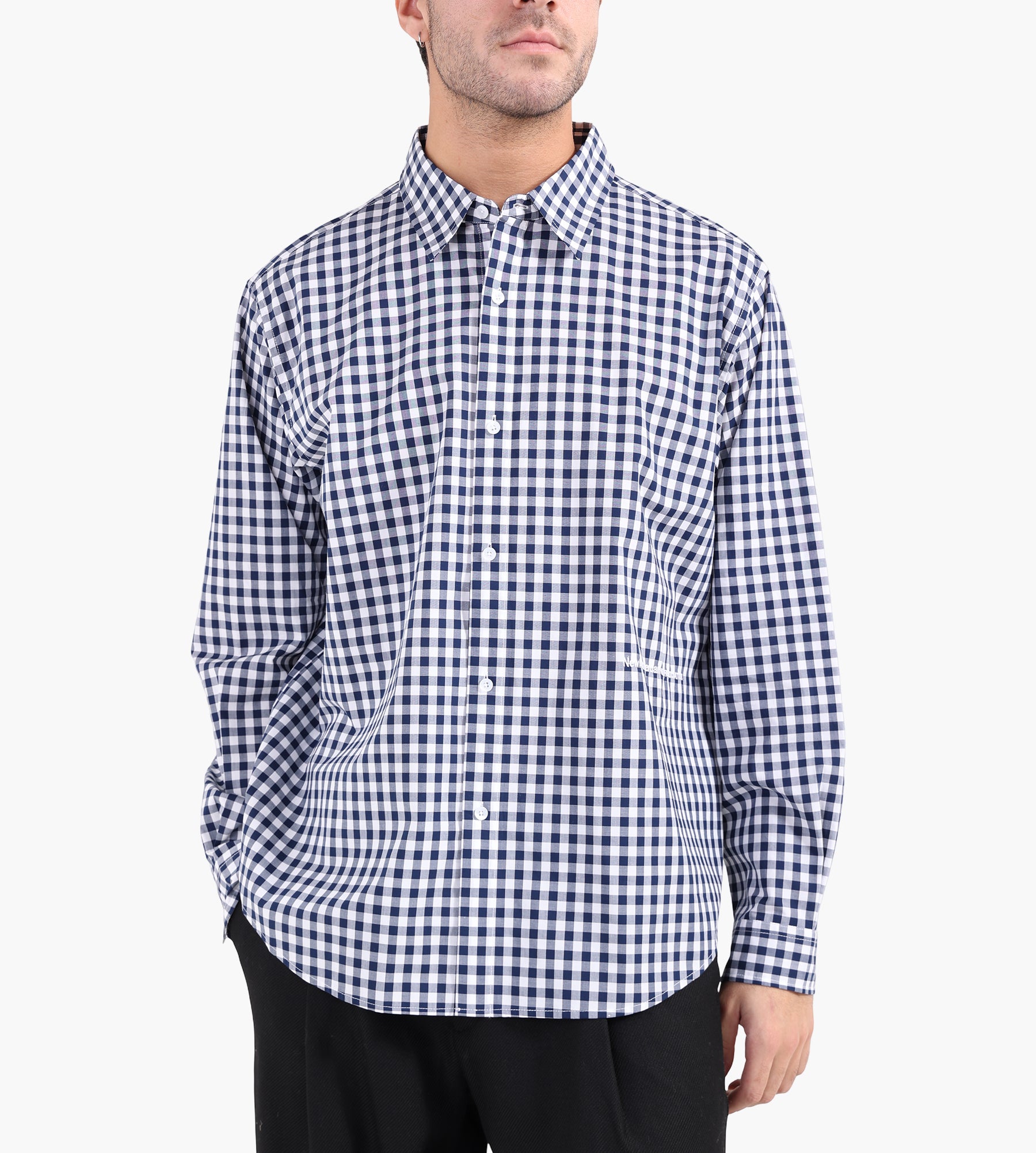 New Amsterdam Surf Association Beach Shirt Poplin Navy Check
