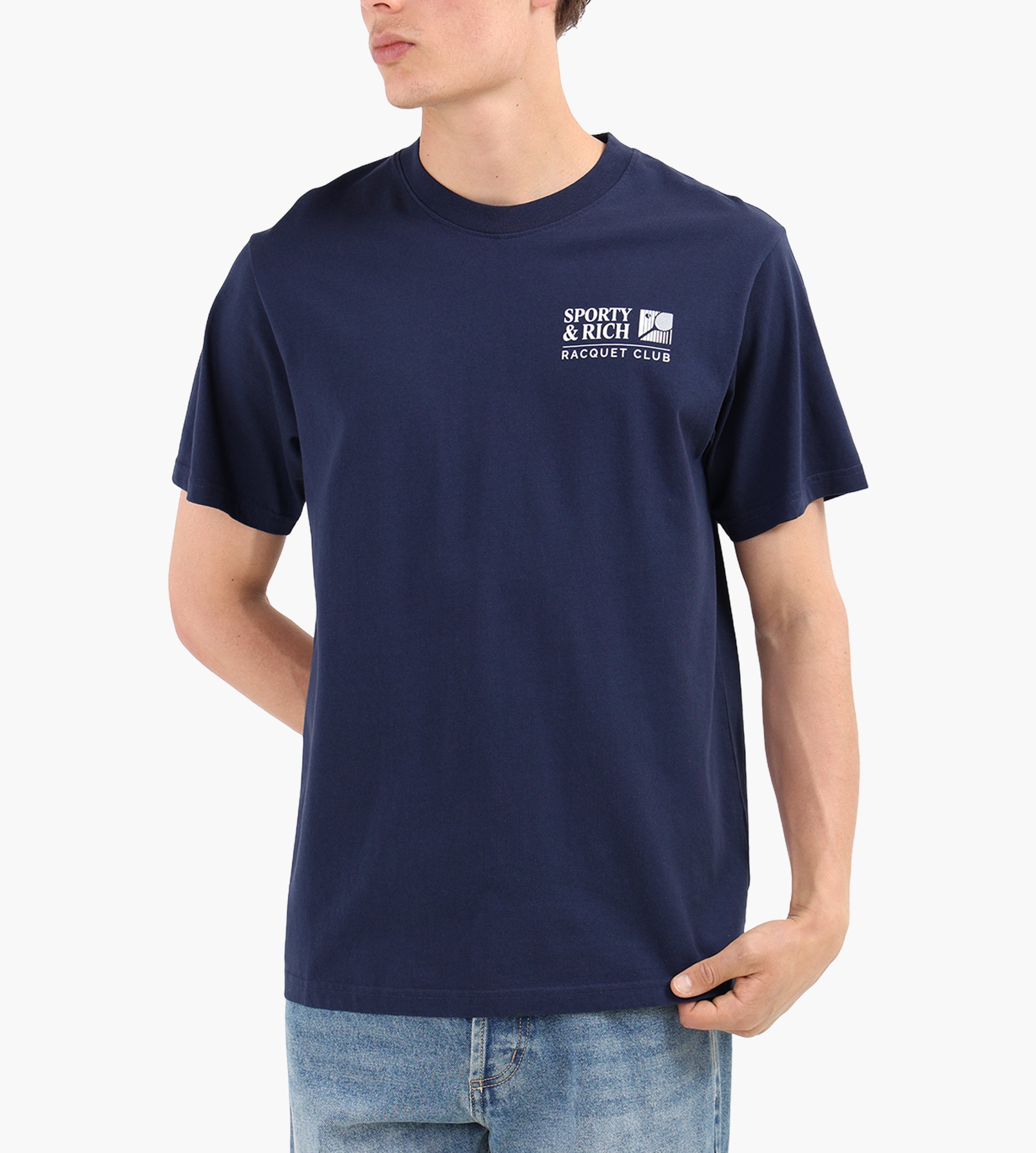 Sporty & Rich Promo T-Shirt Dark Navy White