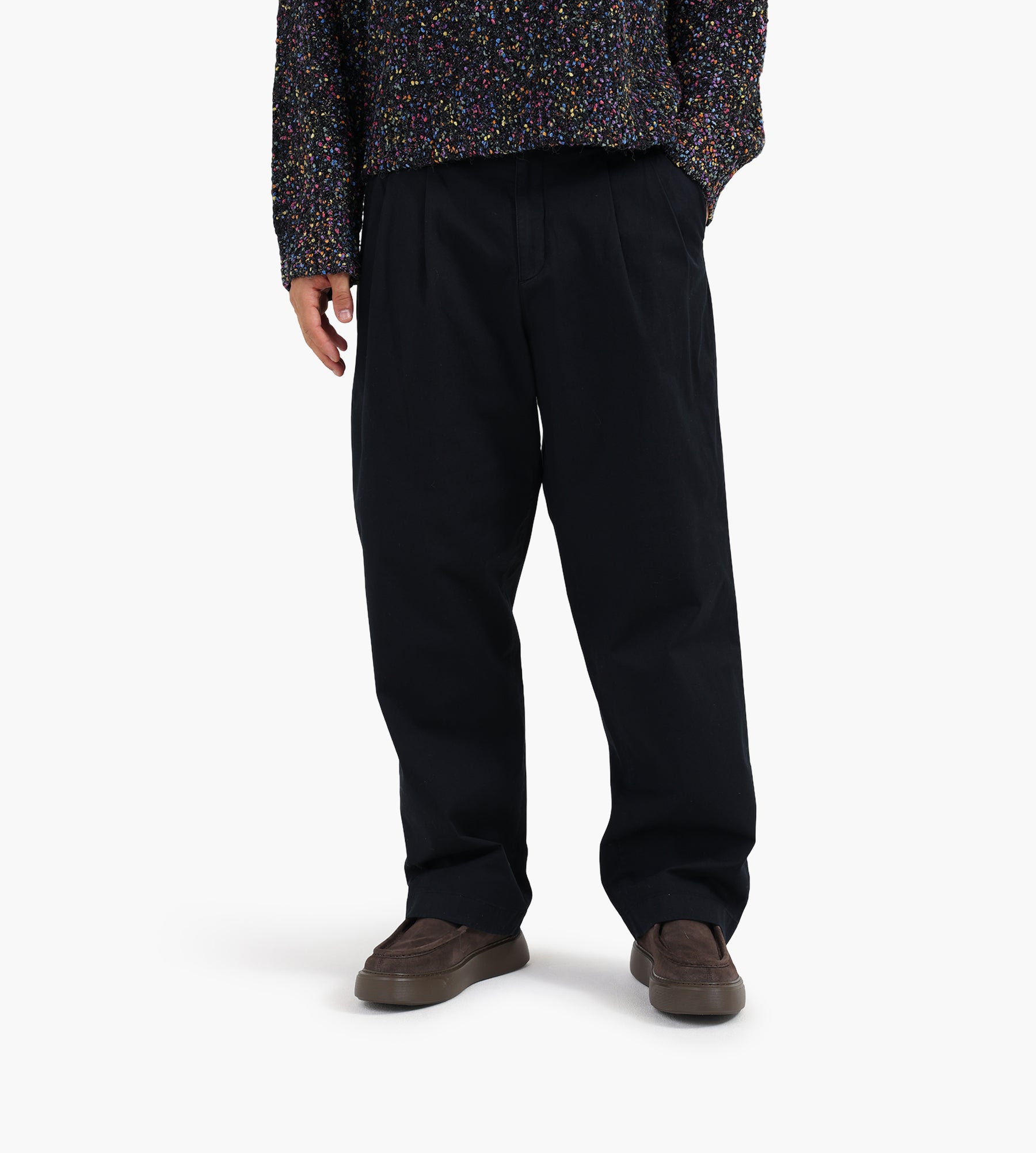 Norse Projects Benn Relaxed Twill Pleated Trouser Black