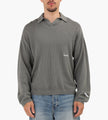 about:blank Resort Long Sleeve Knit Polo Cotton Sage