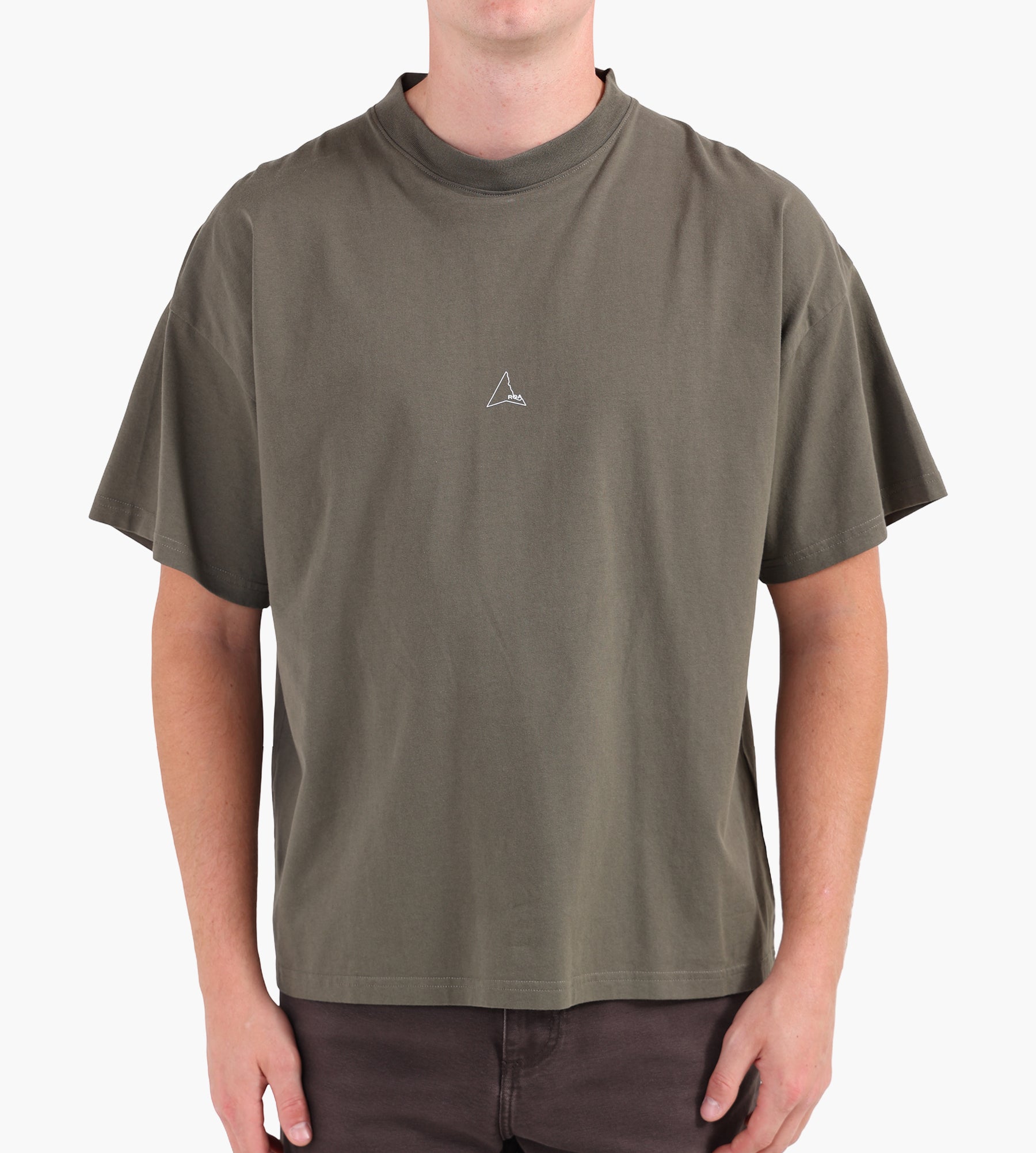 ROA Logo Organic T Shirt Olive