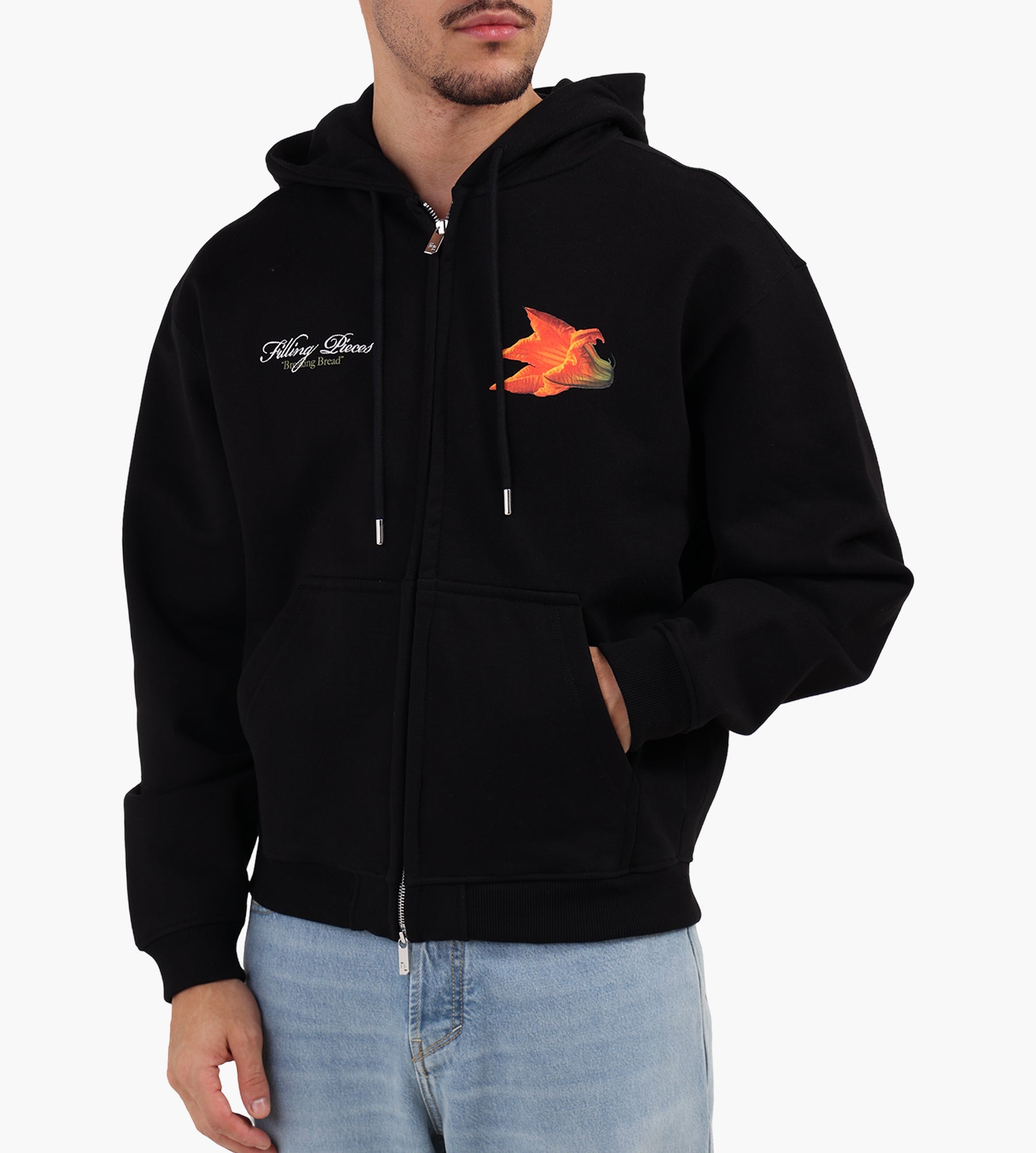 Filling Pieces Zip Hoodie Zucchini Black