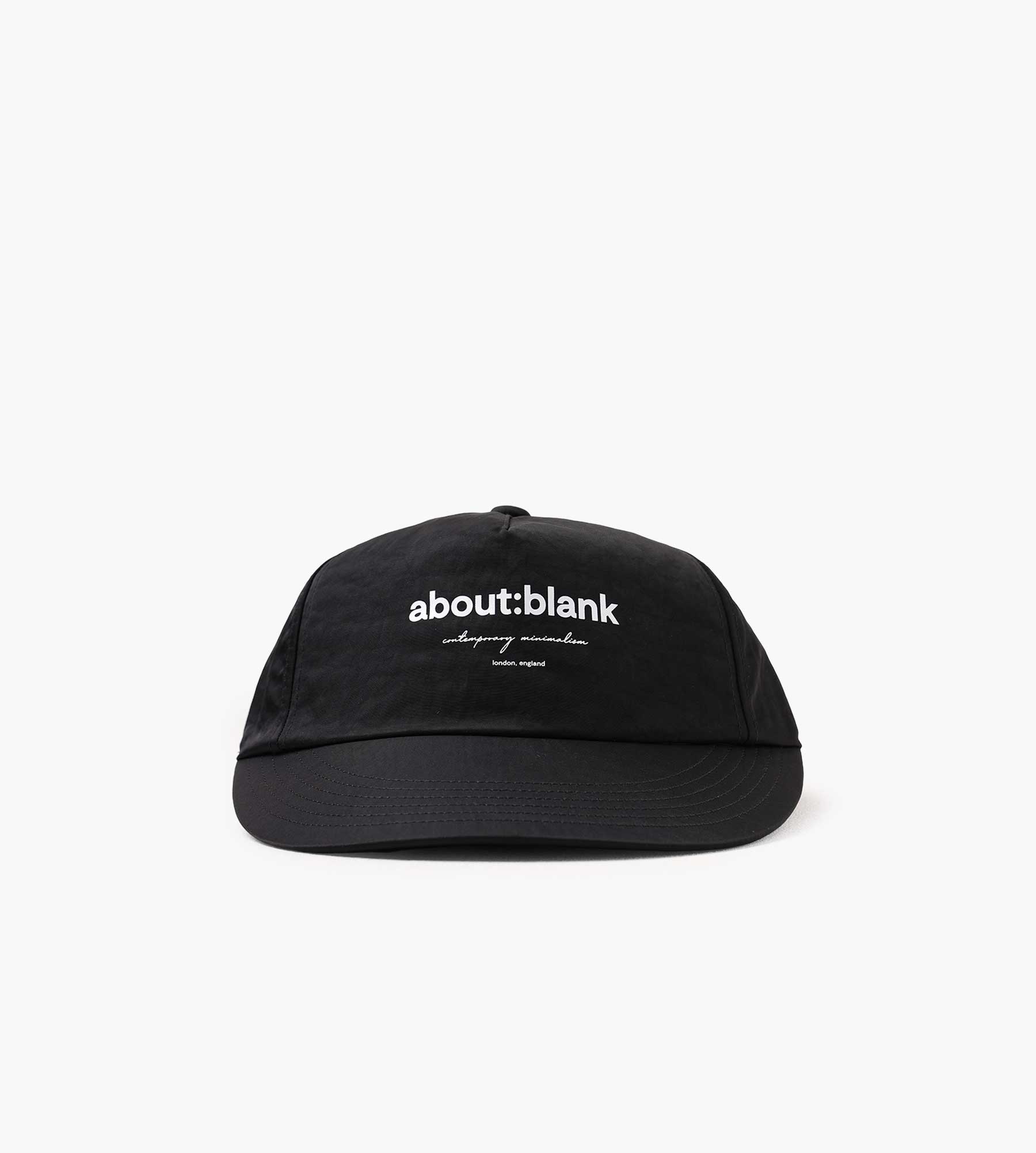 about:blank Box Cap Nylon Black Ecru