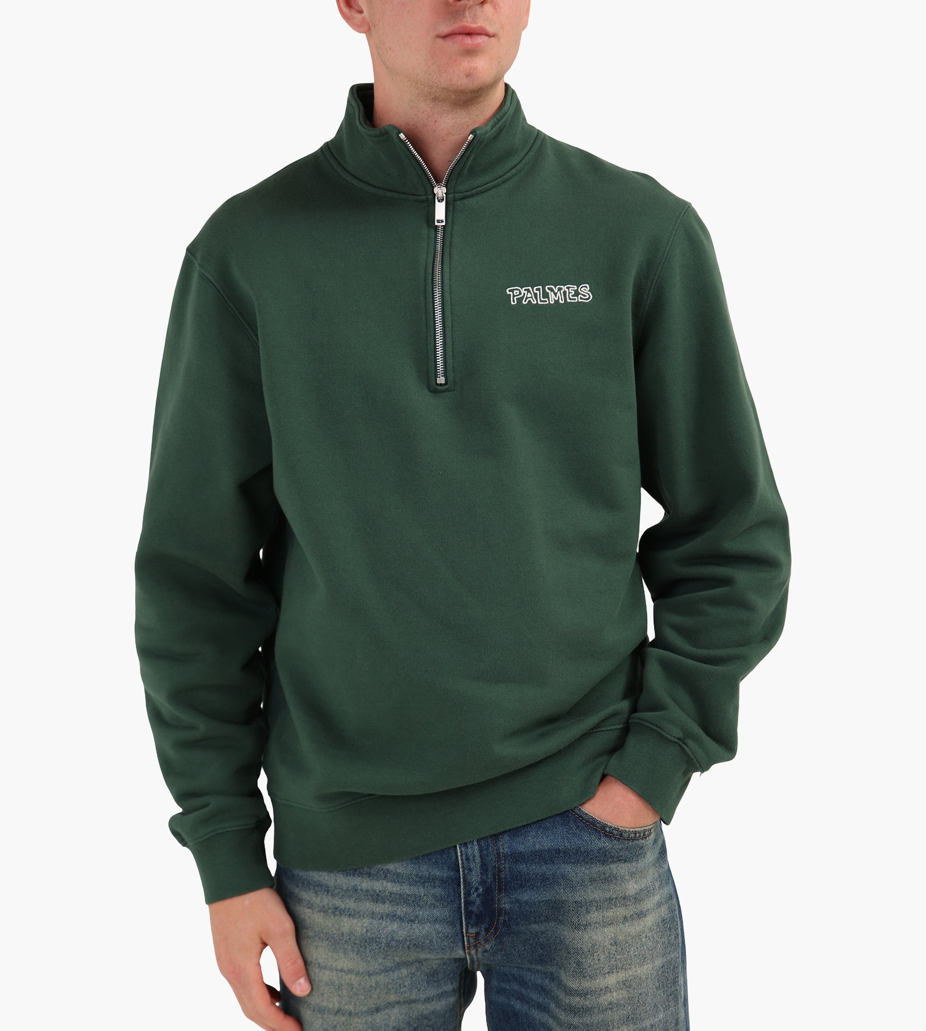 Palmes Remember Zip Sweatshirt Dark Green