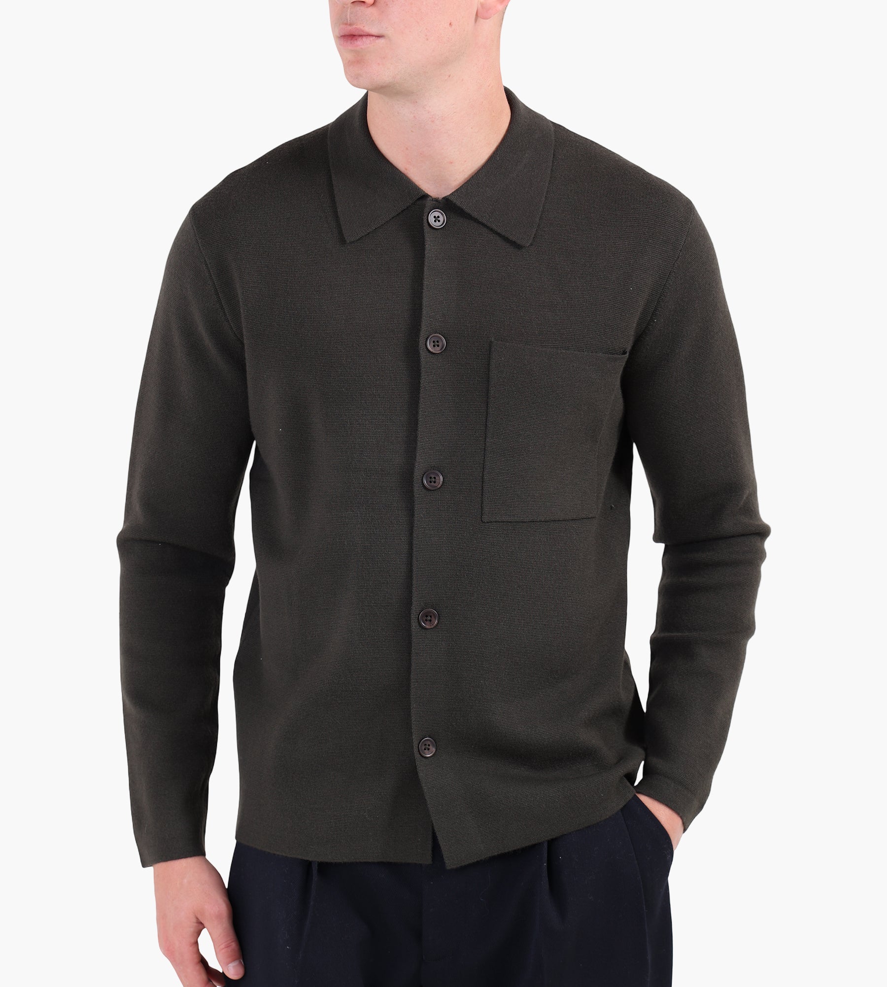 NN.07 Jonas 6530 Cardigan Dark Army