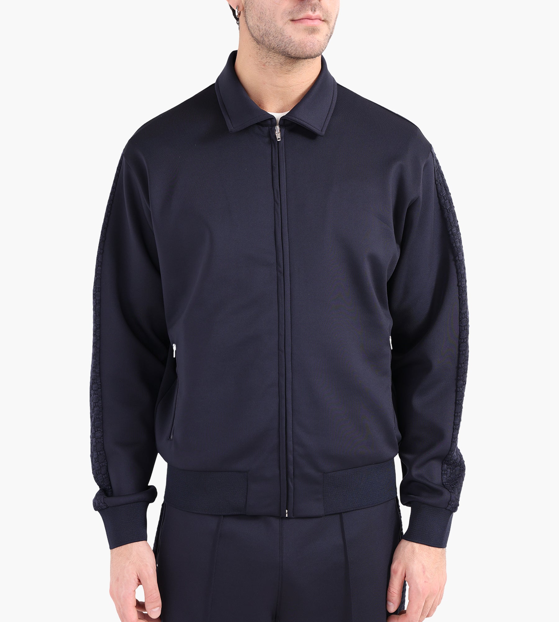 Palmes Tricot Track Jacket Navy