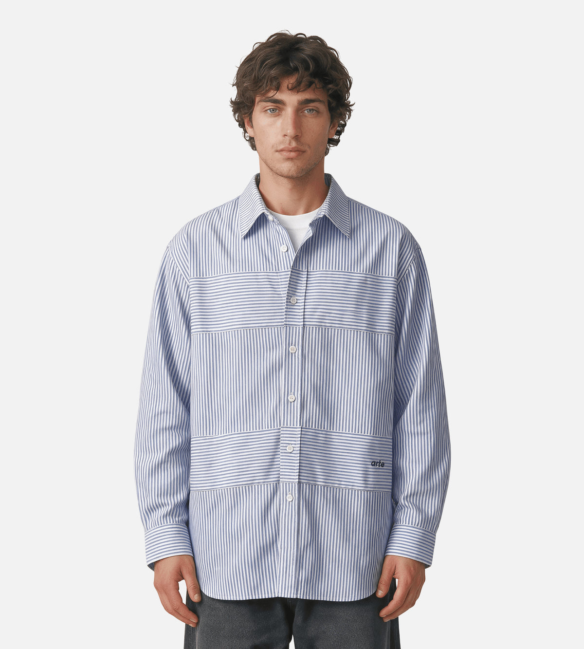 Arte Antwerp Striped Gallery Shirt Blue