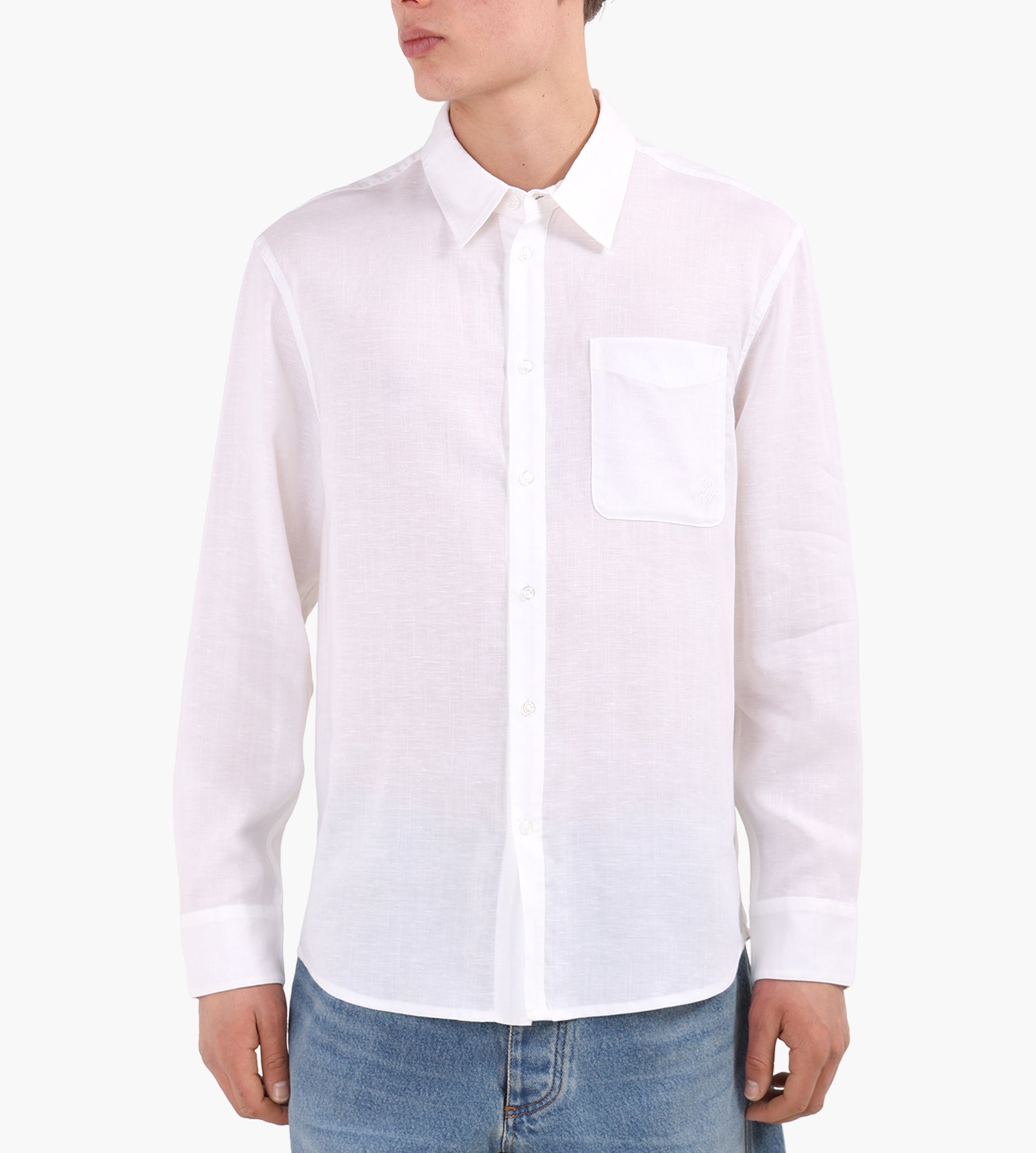 OLAF Linen Blend Relaxed Shirt Optical White