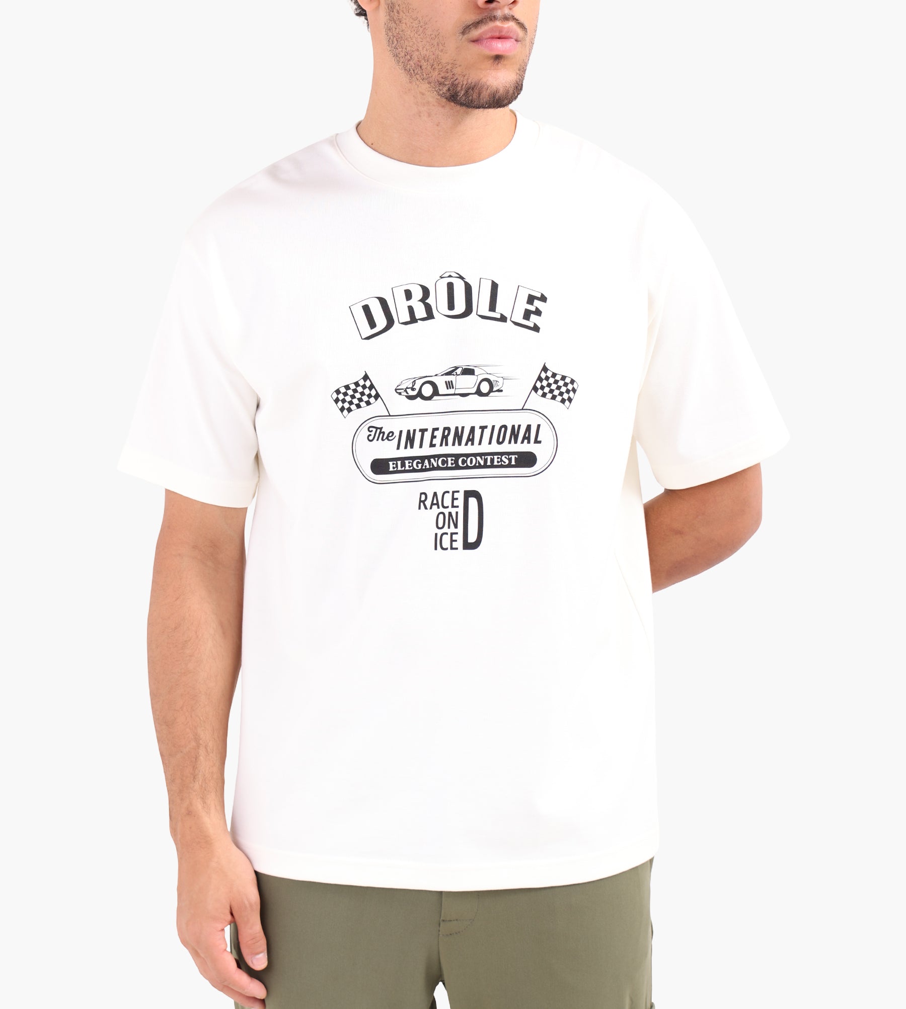 Drôle de Monsieur Le T-Shirt Race On Ice Off White