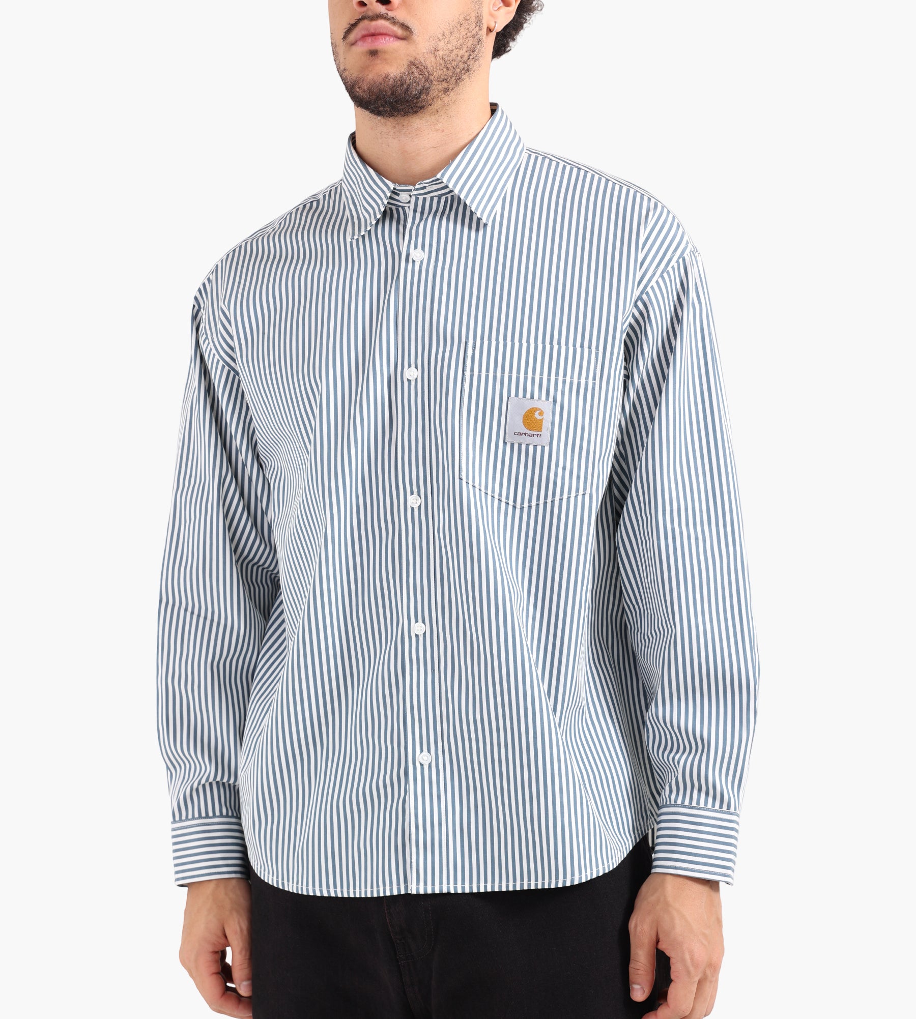 Carhartt WIP Daldry Shirt Daldry Stripe Office Blue Wax