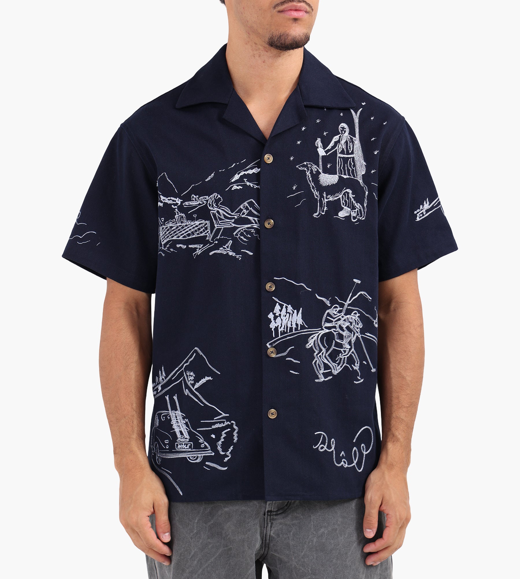 Drôle de Monsieur La Chemise Brodèe Navy