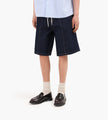 about:blank Felled Denim Short Cotton Raw Indigo