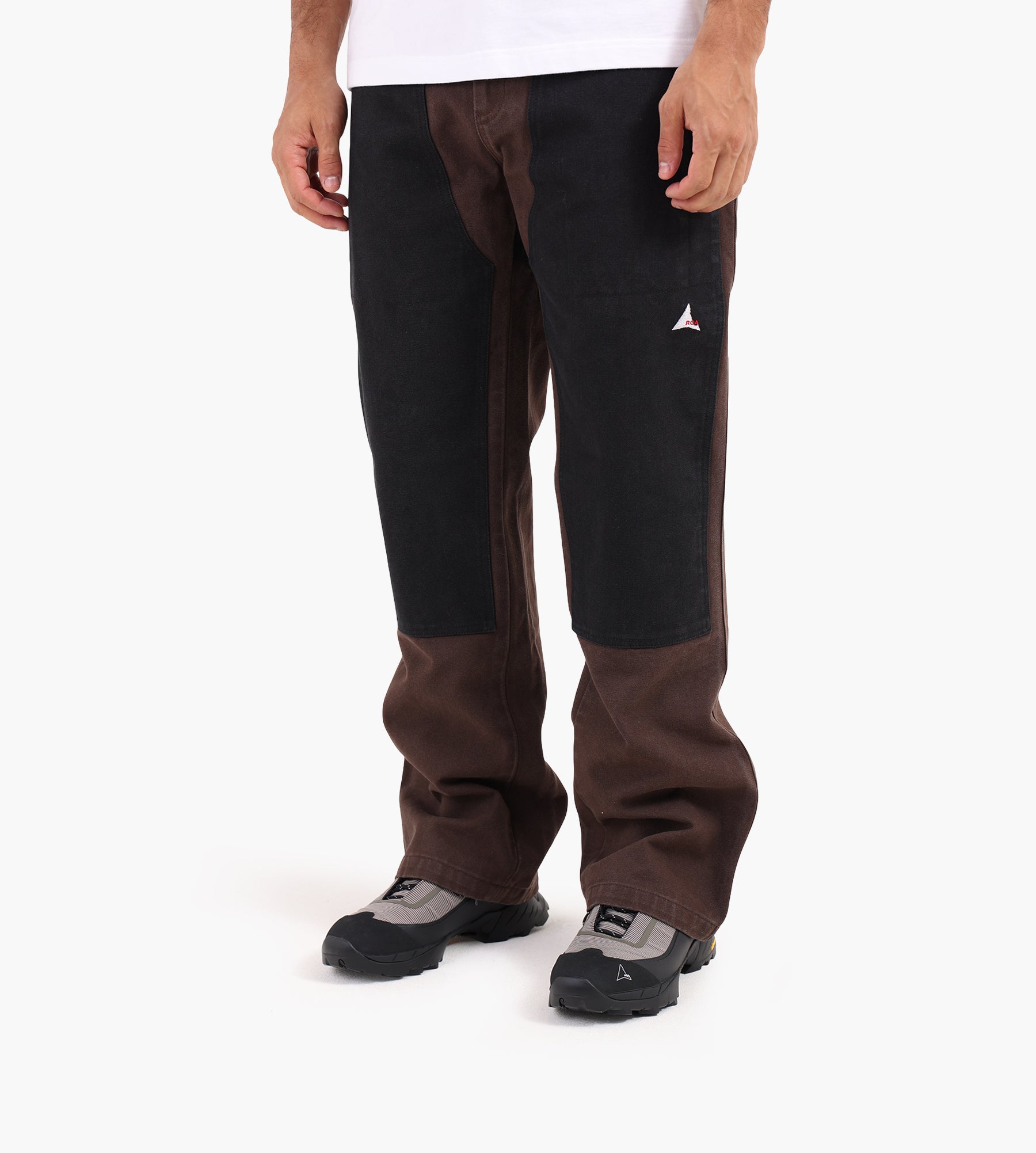 ROA Fomes Double Knee Washed Canvas Pant Dark Brown Black