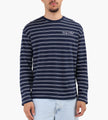 Sporty & Rich Signature Logo Easy Longsleeve Dark Navy White White