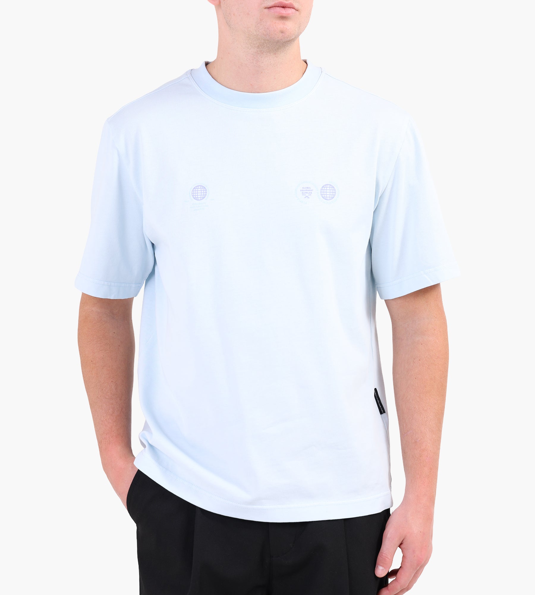 Purple Mountain Observatory Globe Tee Sky Blue