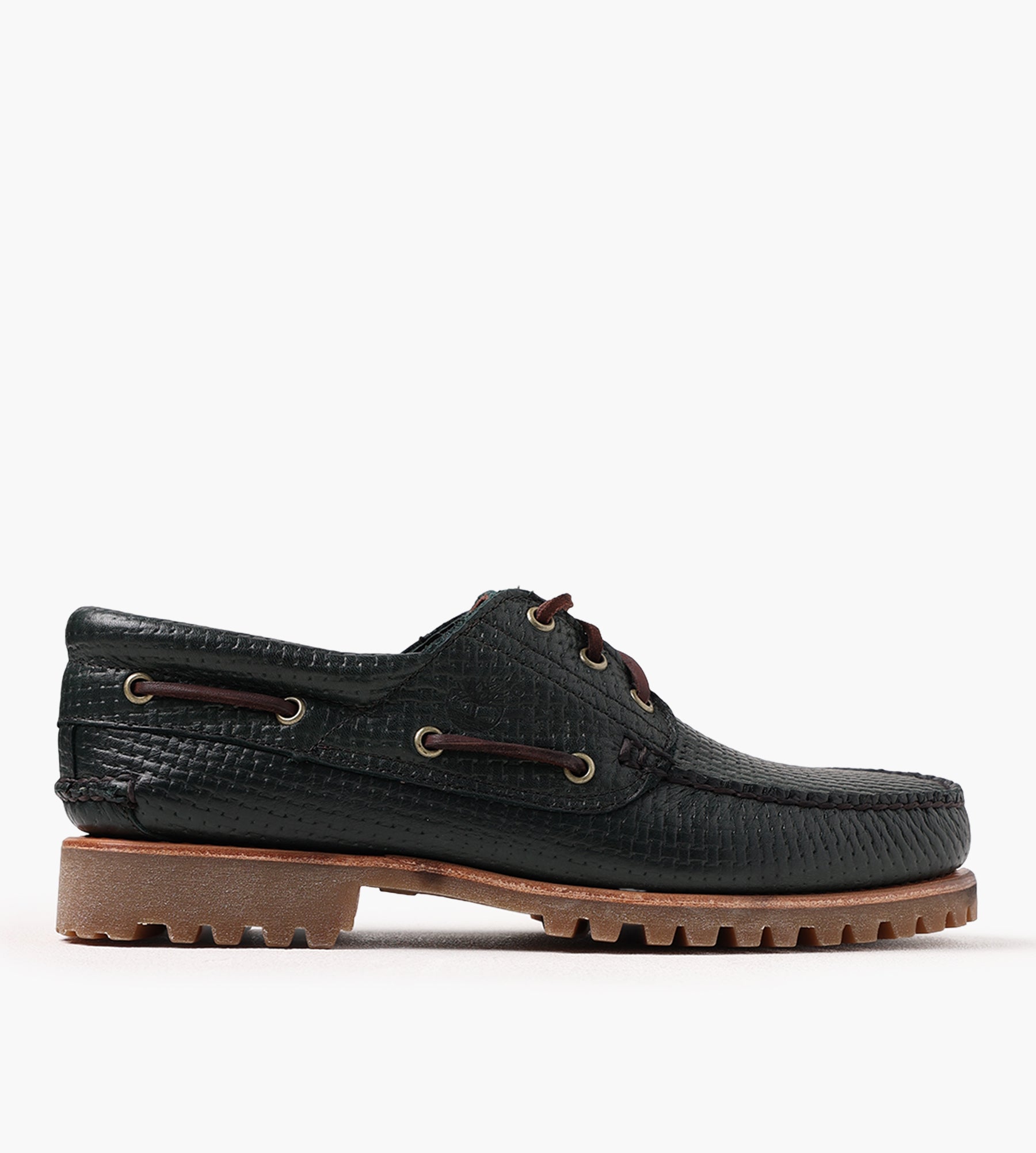 Timberland Authentic Boat Shoe Dark Green Full Grain