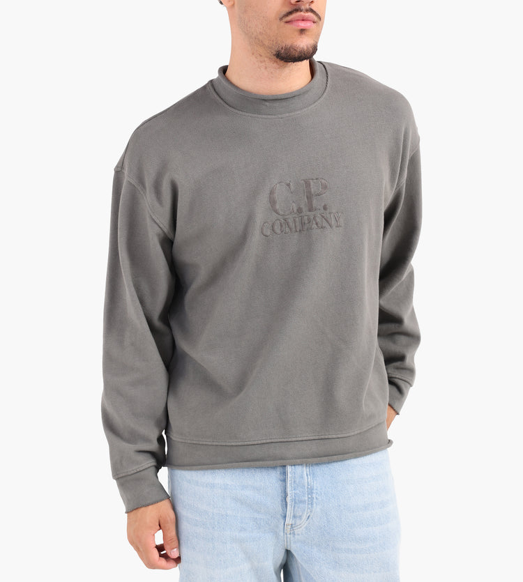 CP COMPANY | CREW NECK FLEECE KNITWEAR メンズ スウェット C.P. Company Crew Neck In Acero Fleece Gunmetal