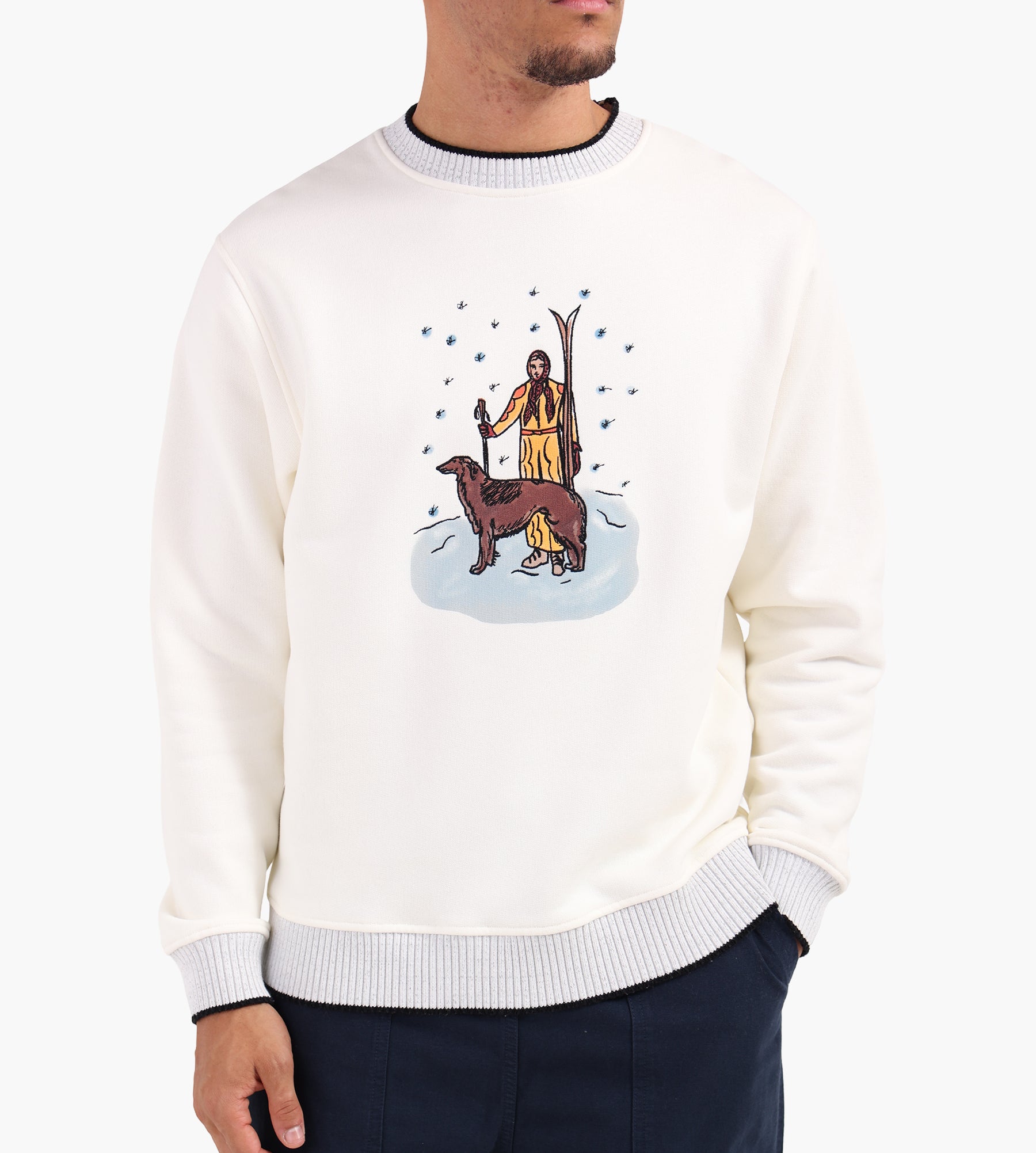 Drôle de Monsieur Le Sweatshirt Skieur Off White
