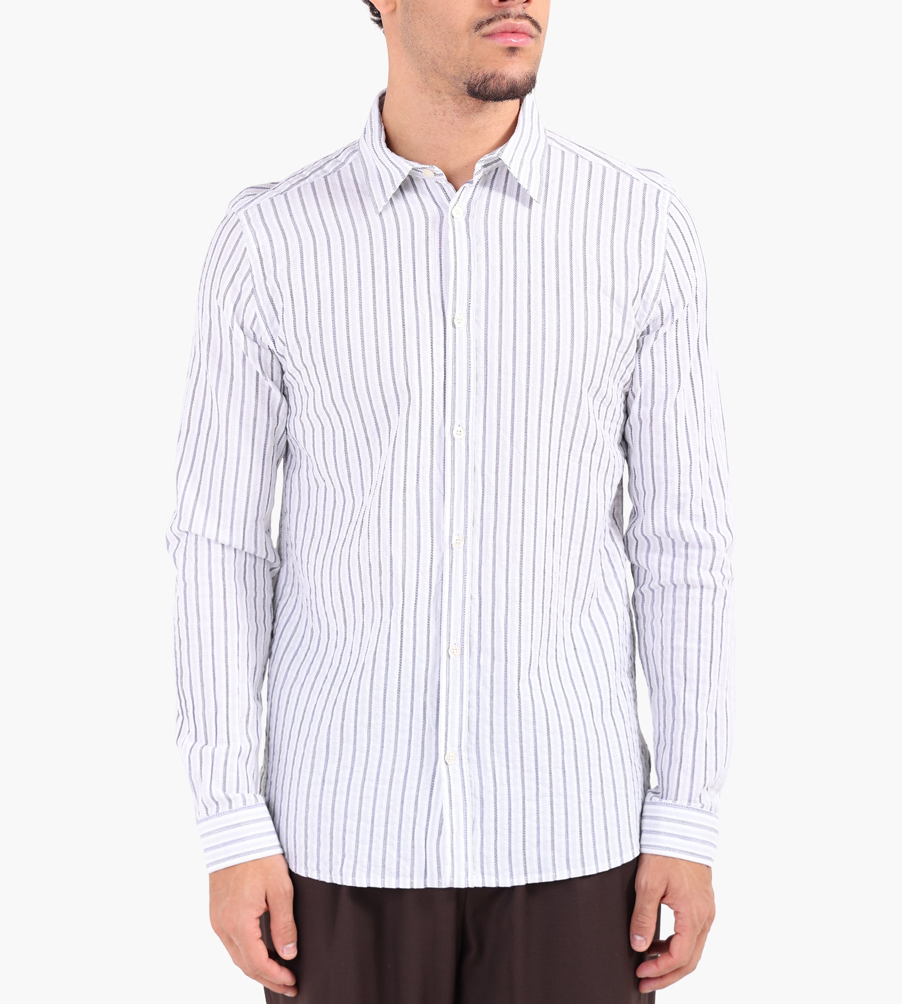 Libertine-Libertine Babylon 3643 Shirt Black Sand Stripe